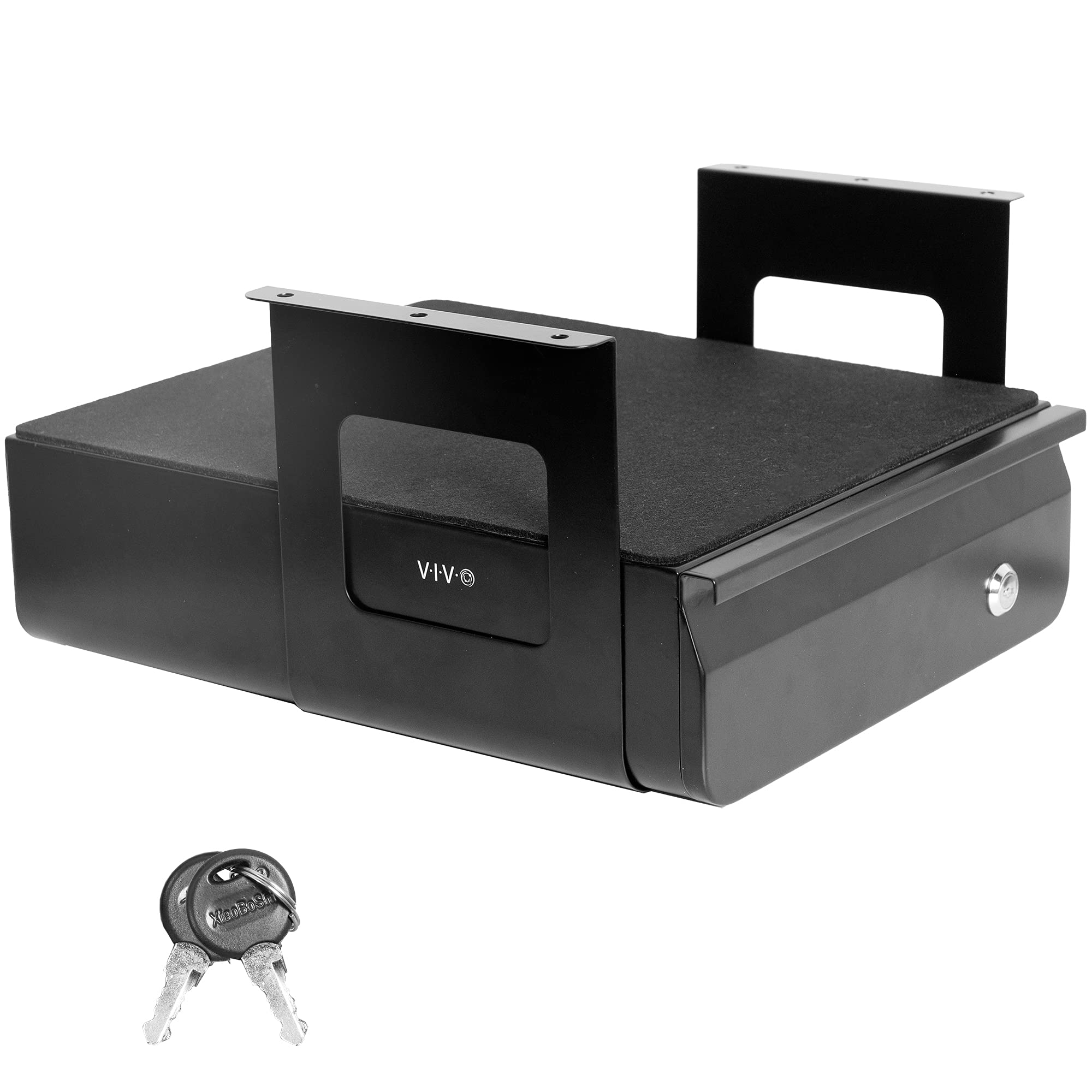 VIVO 13 inch Under Desk Lockable Slide Out Drawer - Secure Home Office Storage Organizer, Black (DESK-AC03L-B) | Space-Saving File Organizer for Documents, Office Supplies & Electronics | Perfect for Workstations, Standing Desks & Small Spaces