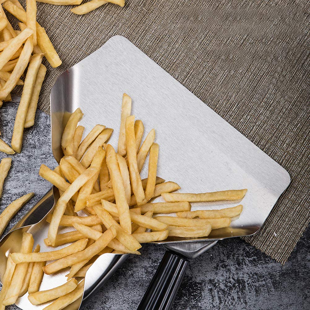 Stainless Steel Popcorn Scoop & French Fry Bagger - Multi-Purpose Dessert Scooper for Snacks, Ice Cream, and Dry Goods - Perfect for Movie Nights, Parties, and Food Service