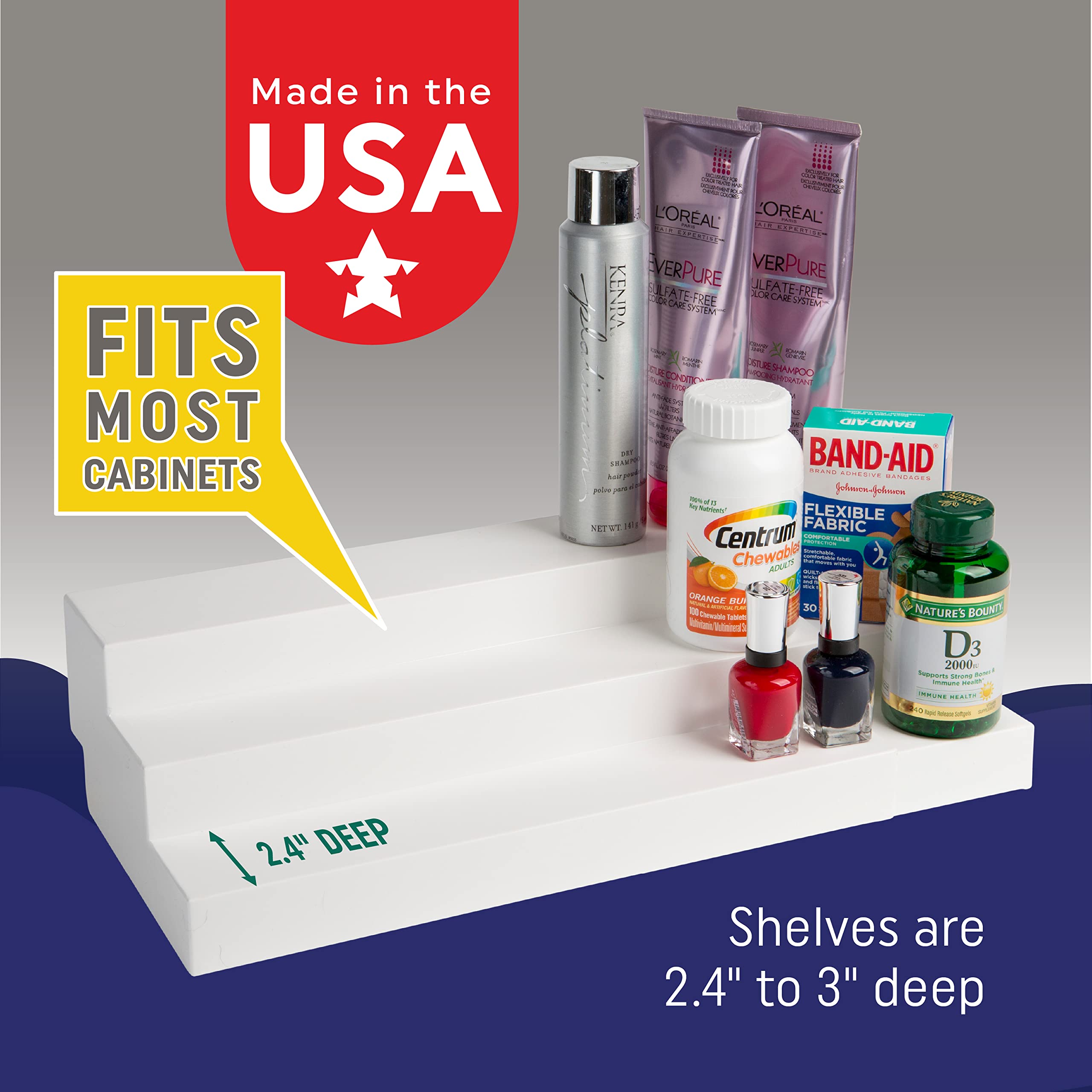 Dial Industries 3-Tier Adjustable Can Organizer - Space Saving Kitchen Cabinet & Pantry Storage Shelf for Canned Food, Spices, and Groceries - Perfect for Small Kitchens, Closets, and Home Organization