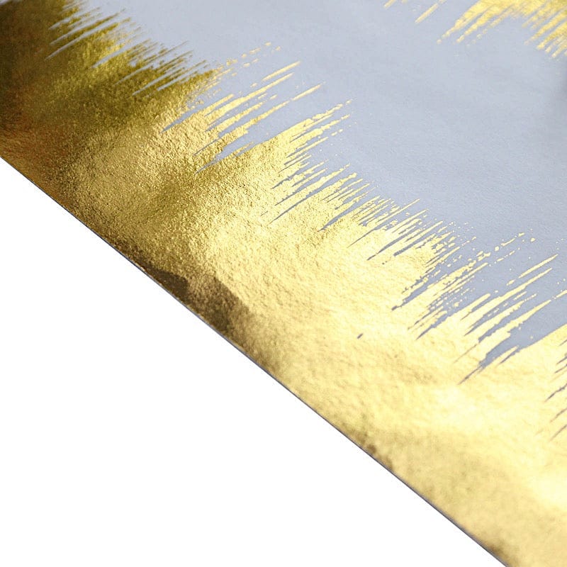 11x108 Metallic Icicle Print Non-Woven Fabric Table Runner - White & Gold Holiday Dining Decor for Christmas Party & Winter Wedding Table Setting