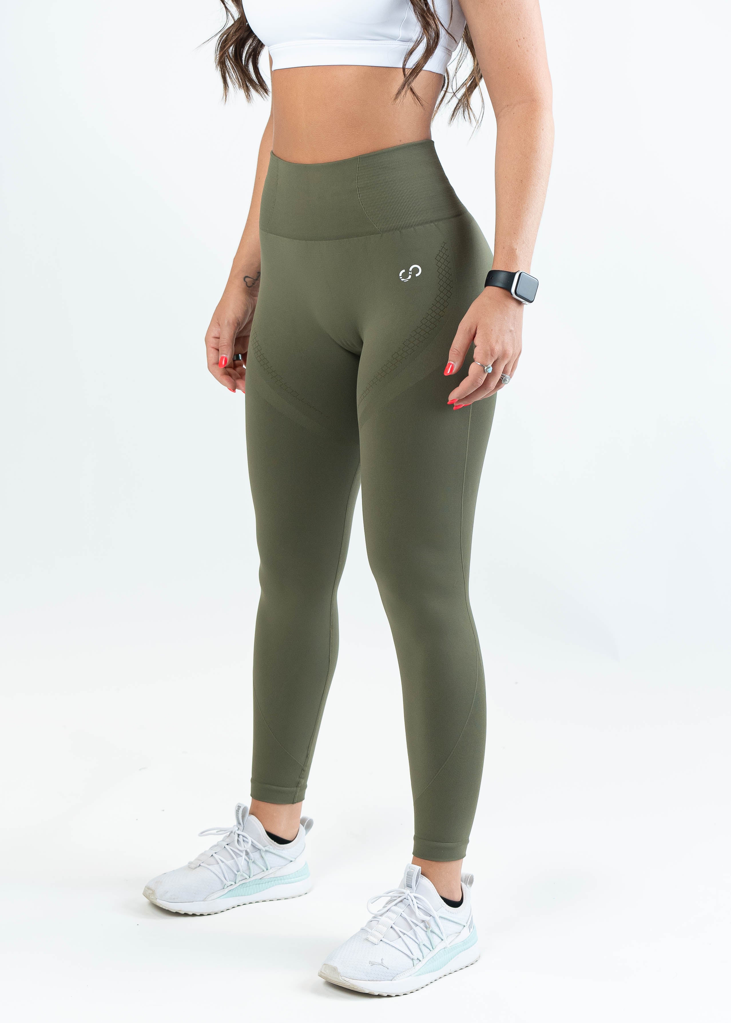 Sculpt Seamless Leggings for Women - High Waisted Yoga Pants in Grenade Green | Perfect for Gym, Running & Everyday Wear