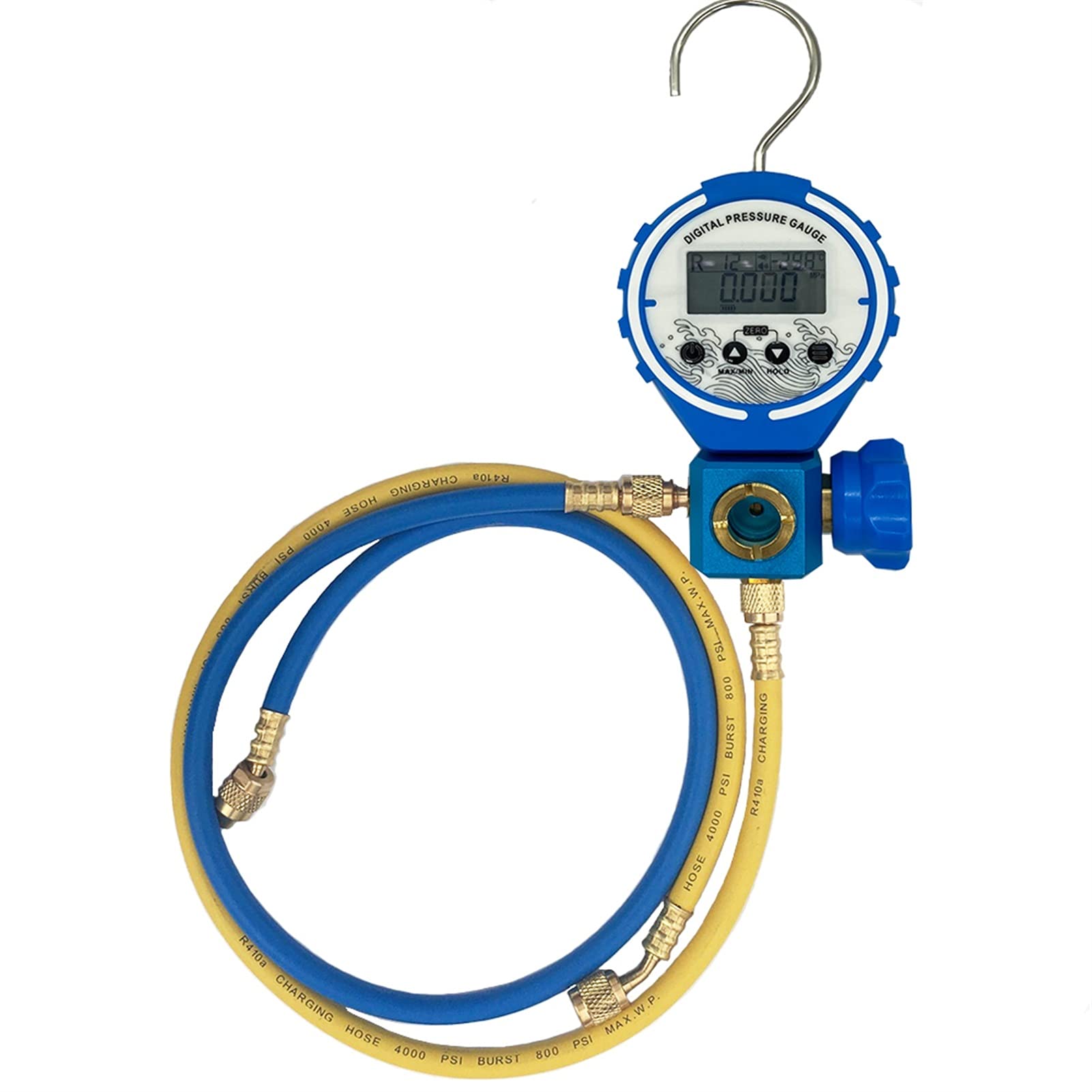 **YXMY2020 Digital HVAC Gas Leak Detector & Vacuum Pressure Manifold Gauge - Refrigeration Tester Meter with Sight Glass & Hose for Natural Gas, Propane, R22 - Ideal for AC Repair, HVAC Maintenance & Refrigerant Charging**