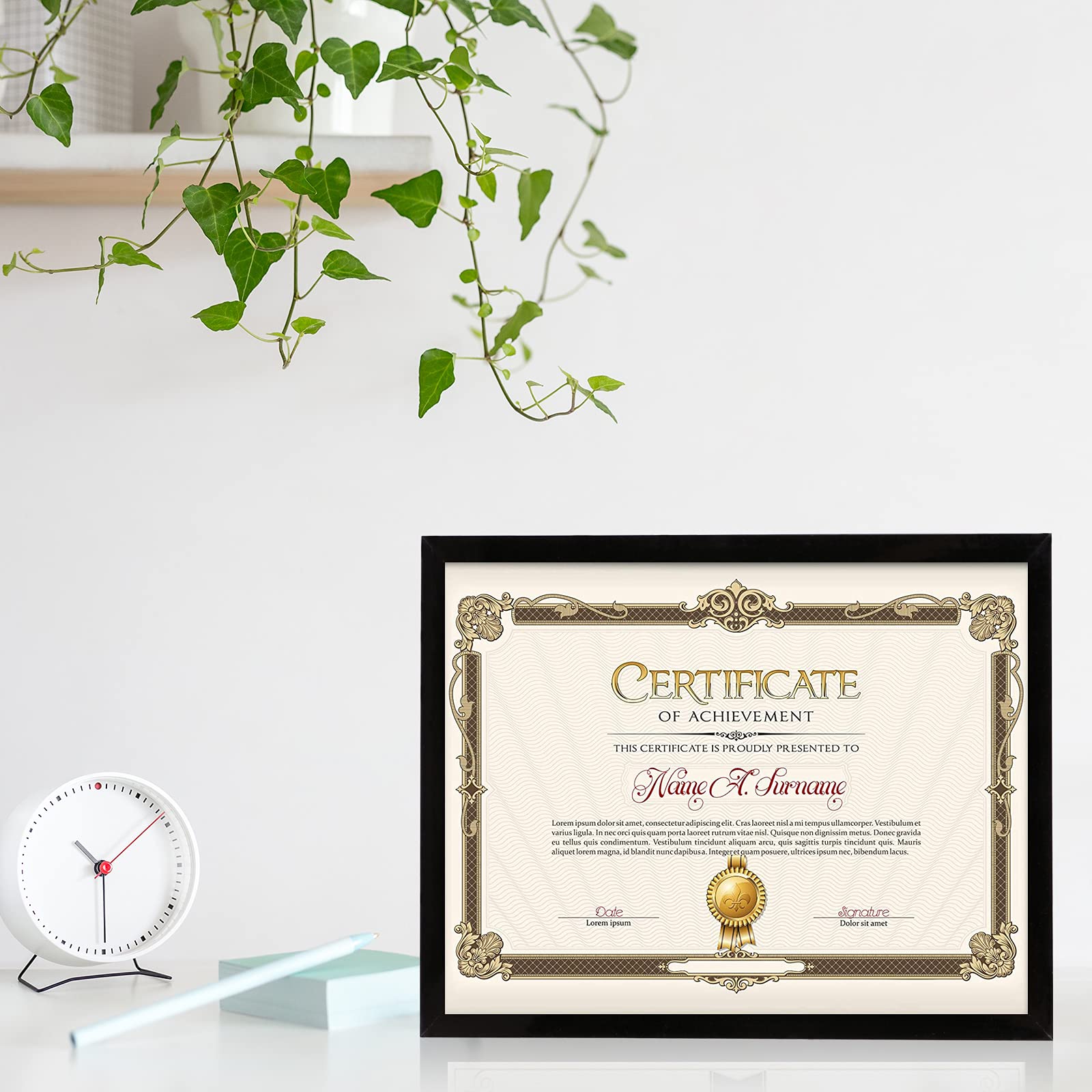 8.5x11 Black Picture Frames - Tabletop/Wall Display for Photos, Arts, Posters