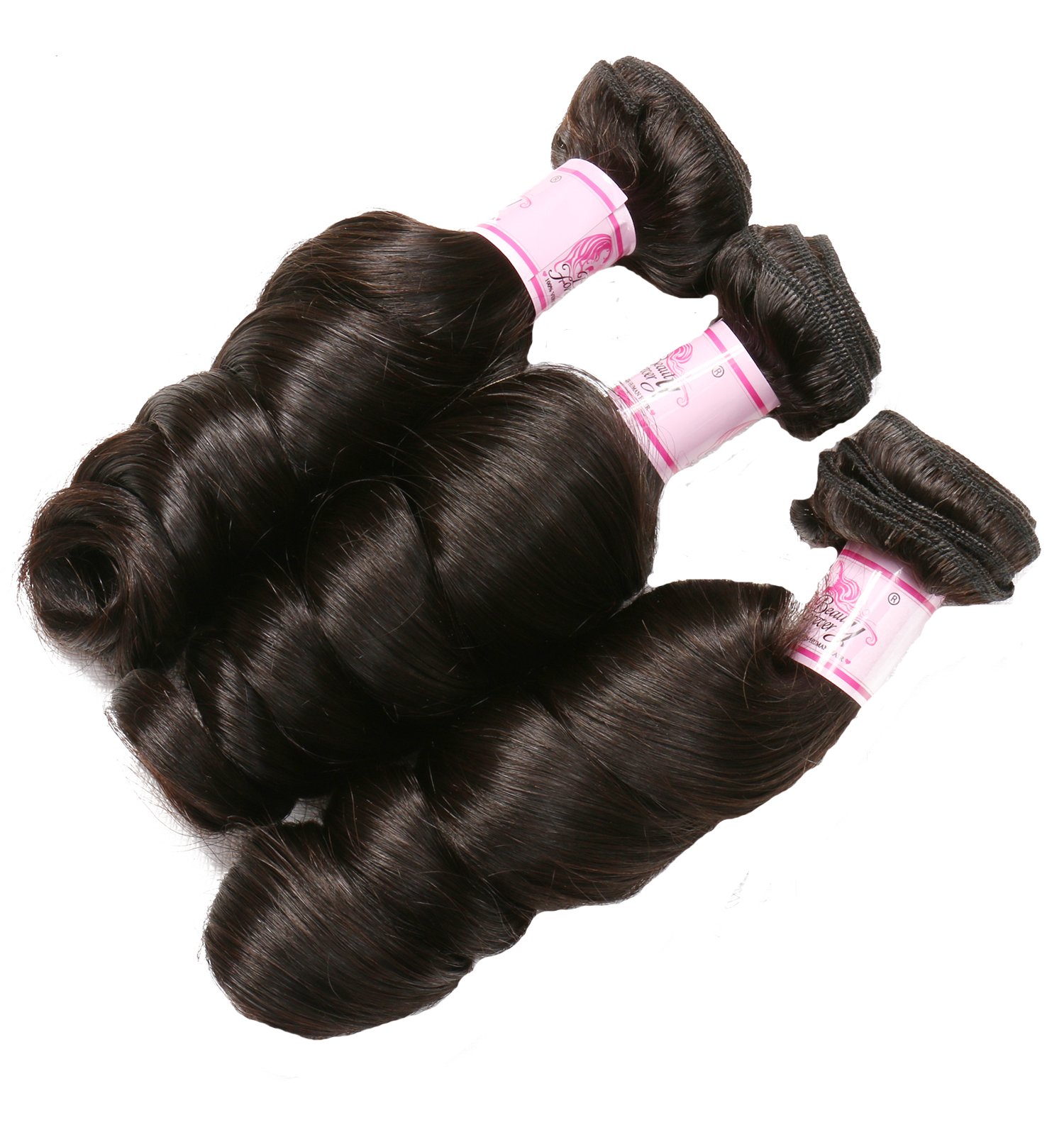 Beauty Forever 100% Unprocessed Brazilian Virgin Hair Extensions - Loose Wave Weft 3 Bundles (20 22 24 Inch) | 95-100g/pc | Natural Color Remy Human Hair | Perfect for Daily Styling, Special Occasions & Salon Use
