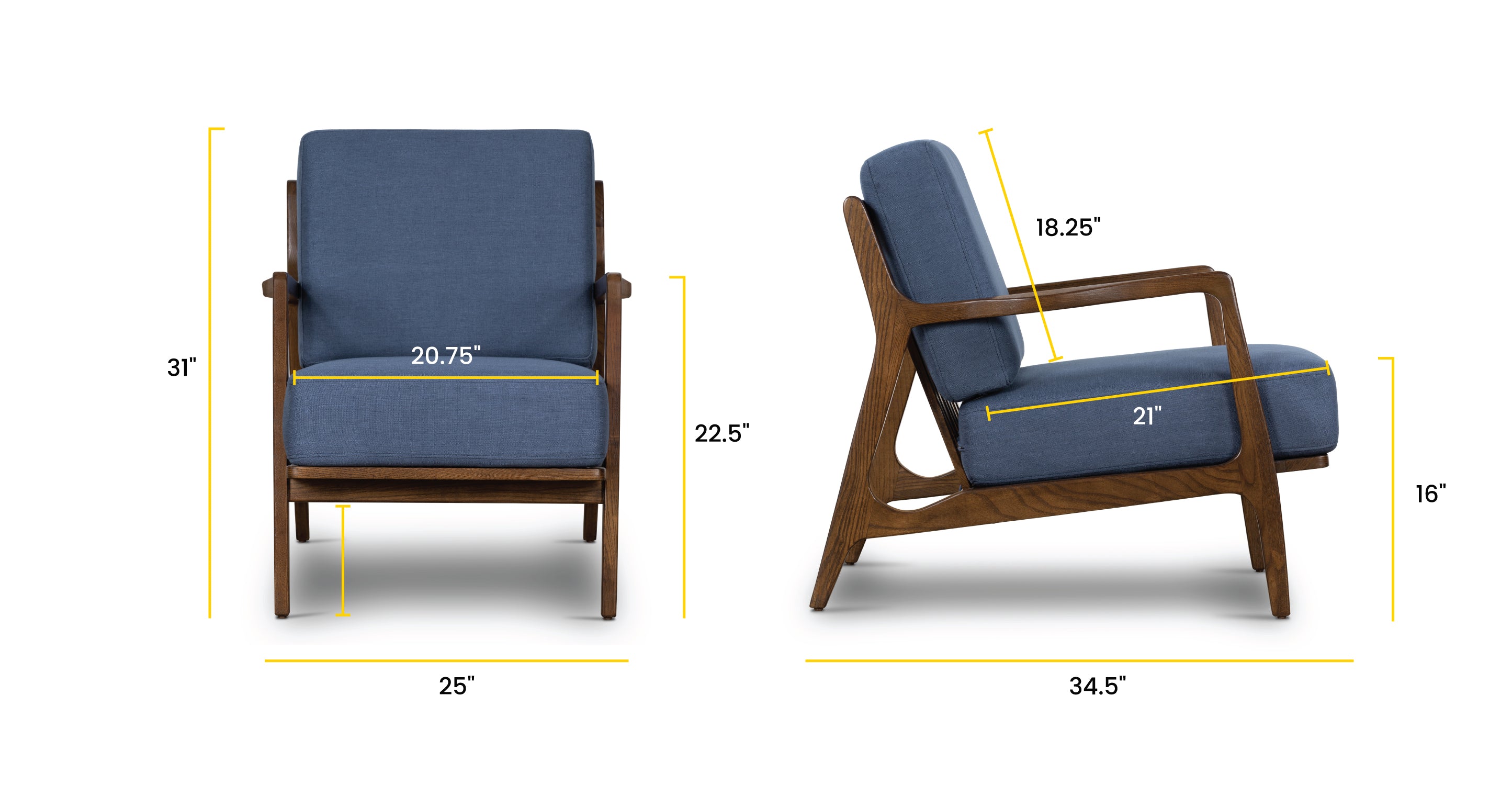 Verity Lounge Chair - Modern Comfortable Accent Chair for Living Room, Bedroom & Office - Perfect for Relaxing, Reading & Lounging