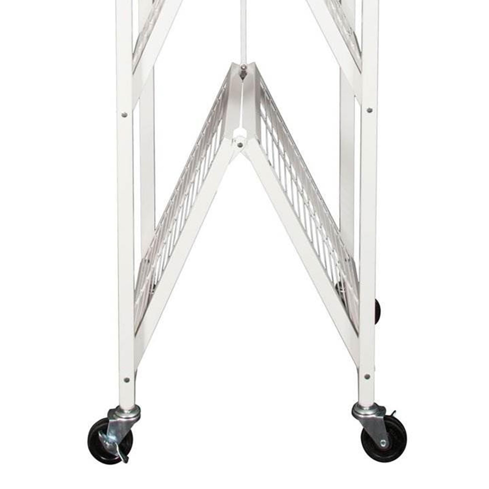 Foldable 5-Tier Storage Shelf with Wheels - No Assembly Needed, White & Multiple Colors - Space-Saving Organizer for Home, Kitchen, Office, Garage & Dorm Room
