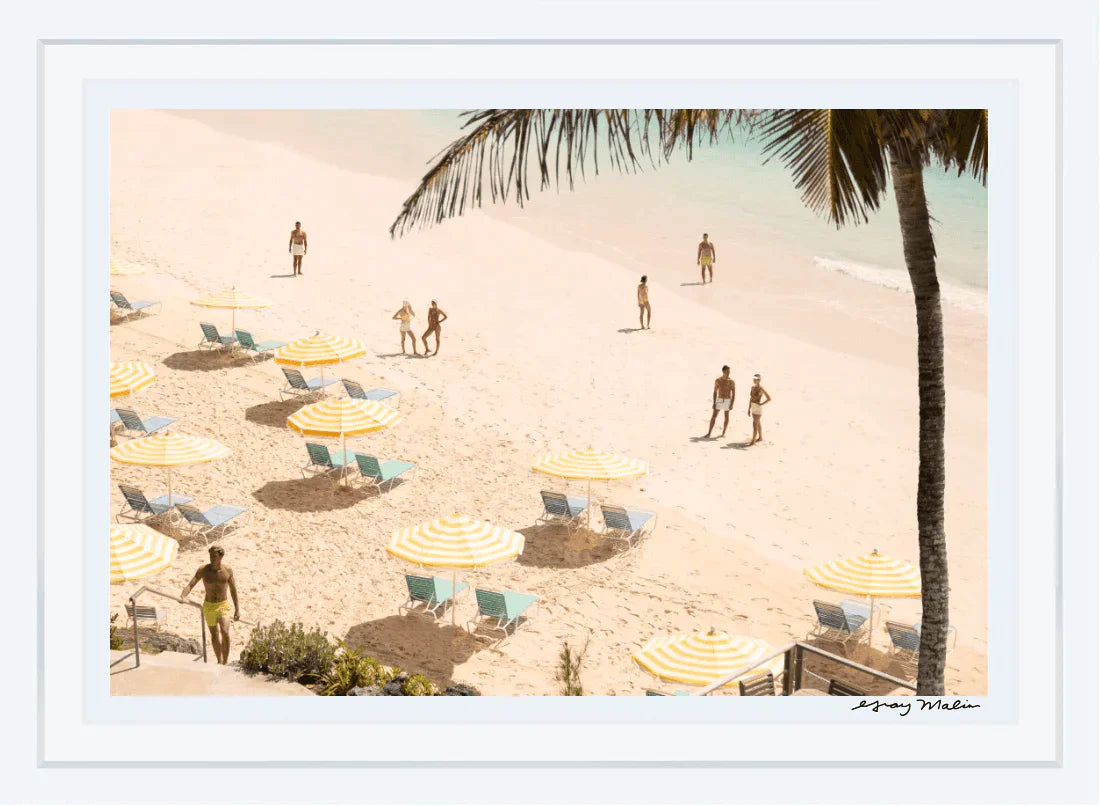 Gray Malin Coral Beach Club Print - Premium Wall Art for Home & Office Decor - Perfect for Living Rooms, Bedrooms & Beach House Interiors