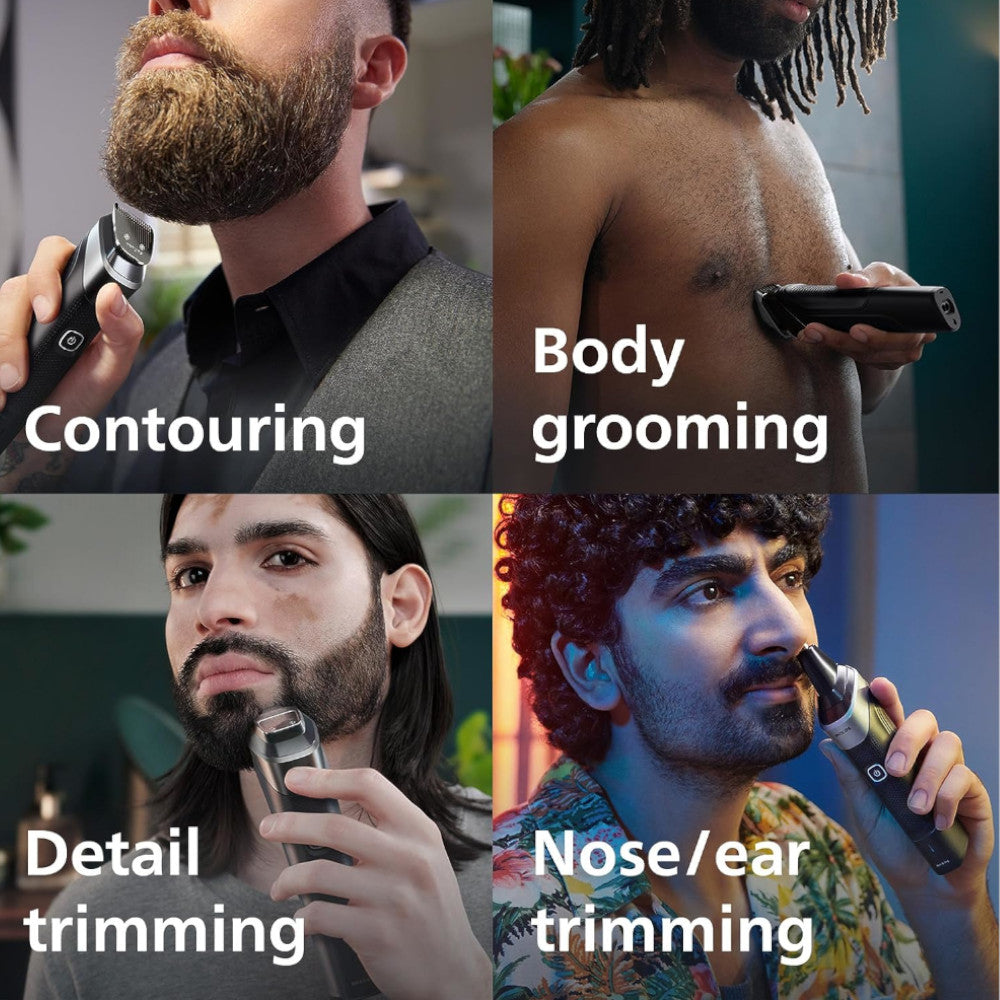 PHILIPS MG5910/28 All-in-One Trimmer & Multigroom Series 5000 for Men - 18-in-1 Beard, Hair & Body Grooming Kit with 8 Attachments - Perfect for Travel, Home & Professional Use