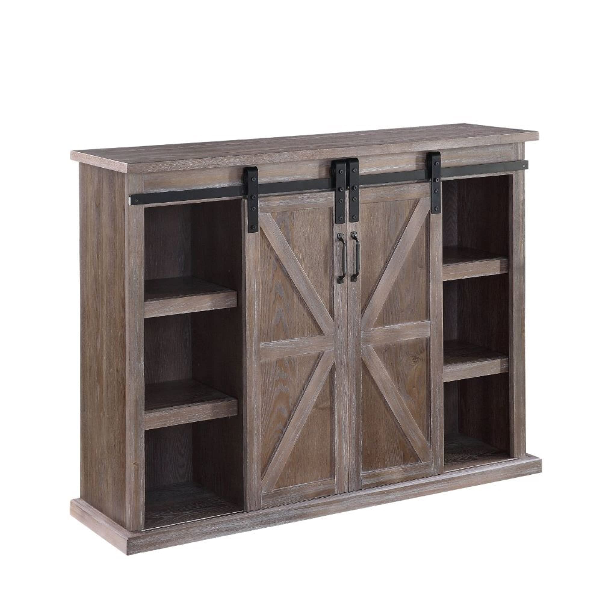 Rustic Natural TV Stand with Storage Shelf - Modern Farmhouse Entertainment Center for Living Room, Bedroom & Home Theater