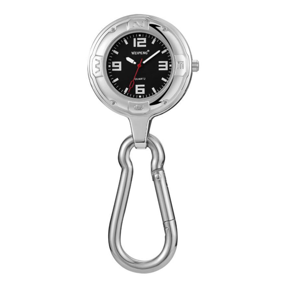 Hemobllo Unisex Clip-On Quartz Pocket Watch with Carabiner - Stylish Hanging Watch for Backpack, Hiking, Climbing & Outdoor Adventures | Perfect for Camping, Travel & Everyday Use