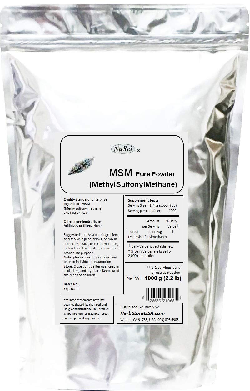 Pure MSM (Methylsulfonylmethane) Powder 1000g (2.2 lb) - Premium Joint Support Supplement for Athletes & Active Lifestyles