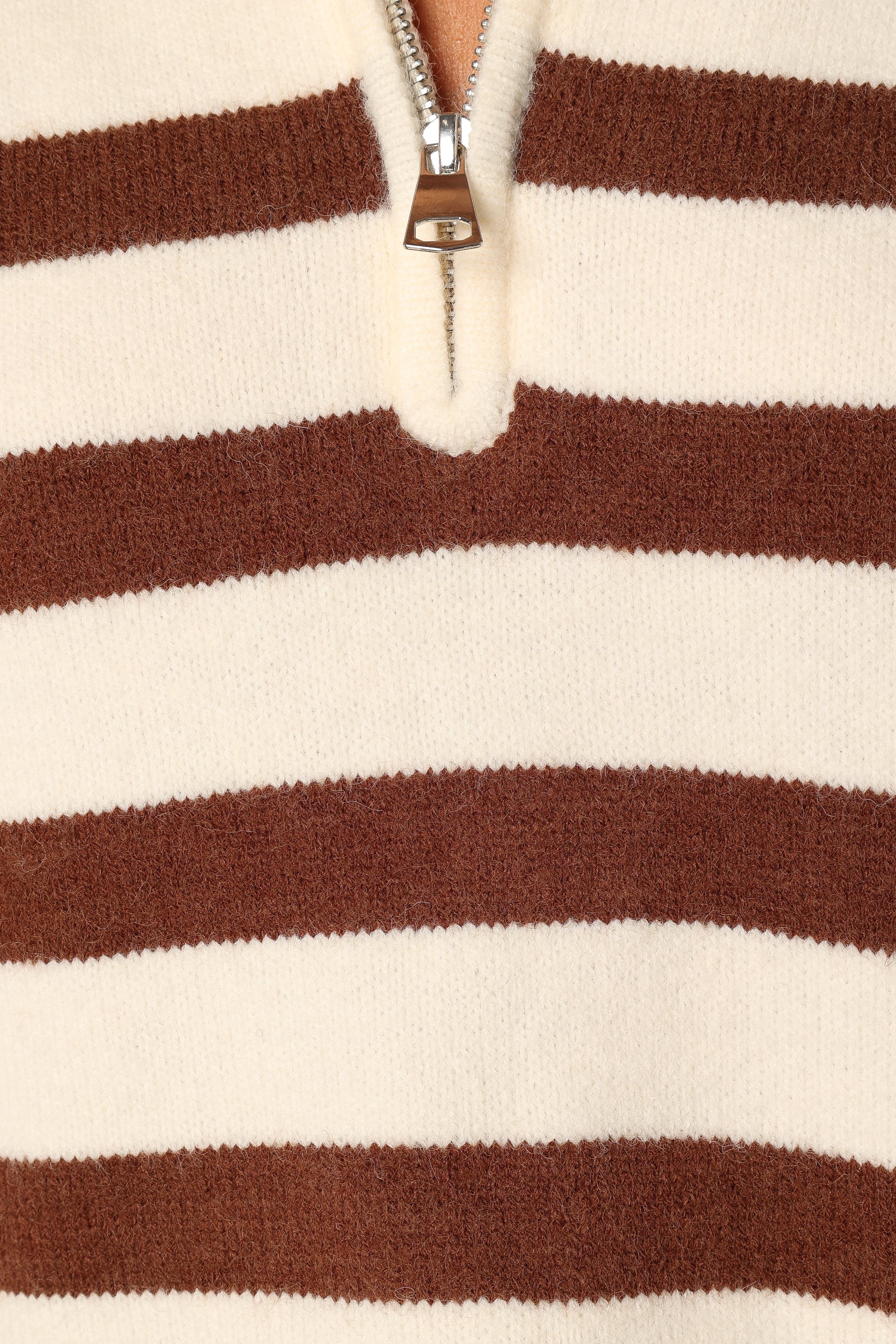 Artemis Oversized Quarter Zip Knit Sweater - Beige Brown | Cozy Fall & Winter Pullover for Women | Perfect for Casual Outings & Layering