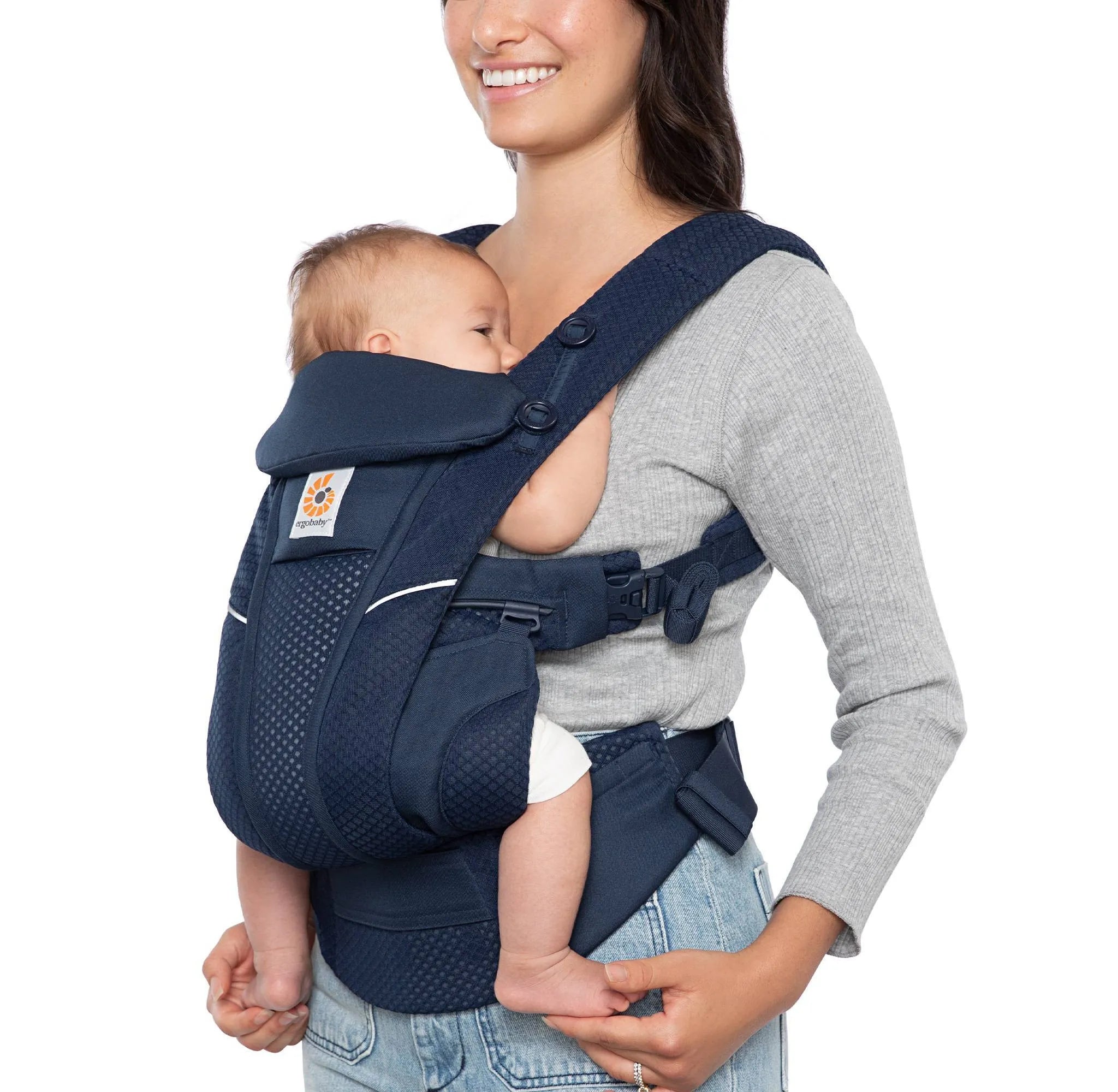 Omni Breeze All-Position Mesh Baby Carrier - Breathable & Ergonomic Infant Carrier for Newborn to Toddler (Midnight Navy) - Perfect for Hiking, Travel & Everyday Use