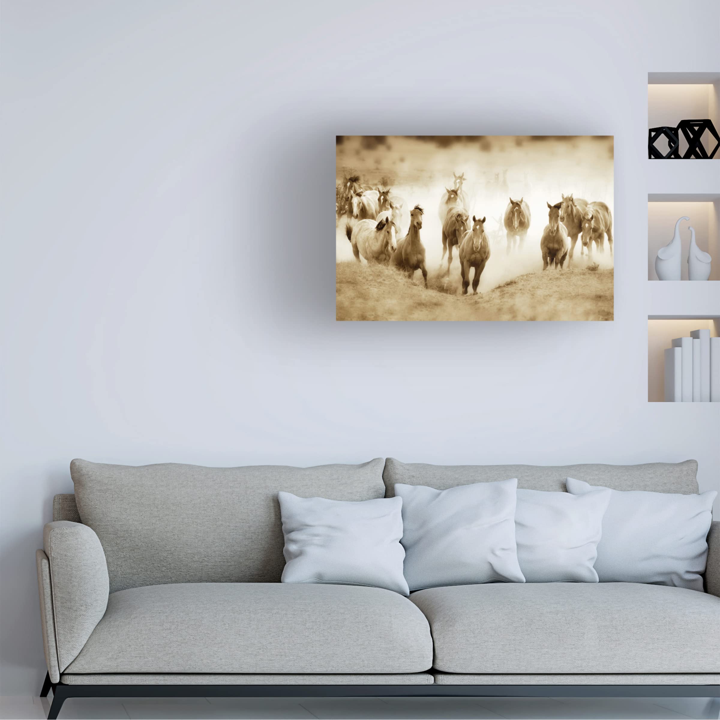 Trademark Fine Art 'San Cristobol Horses' Canvas Wall Art by Lisa Dearing - Stunning Equestrian Painting for Living Room, Bedroom & Office Decor
