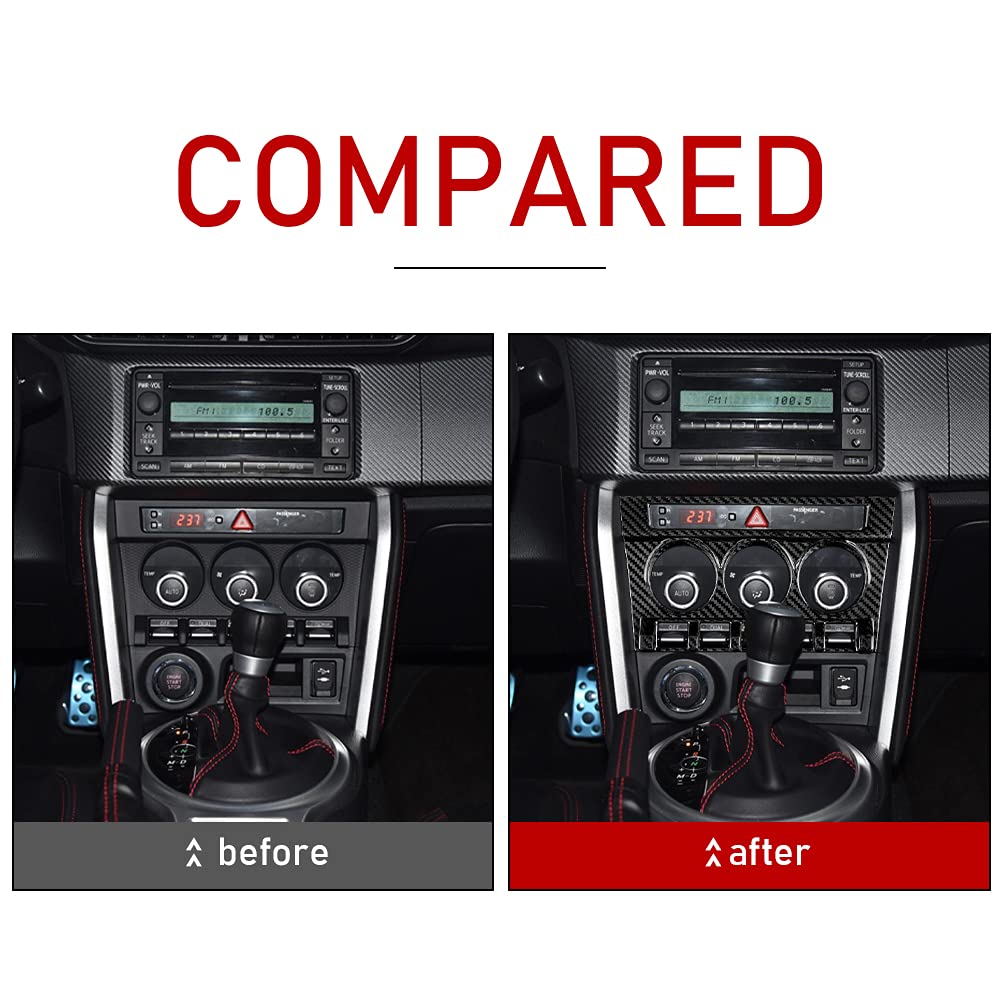 Carbon Fiber Center Console Cover for Subaru BRZ & Toyota 86 (2013-2020) - AC Vent & Switch Panel Protector, Black - Upgrade Interior & Prevent Scratches