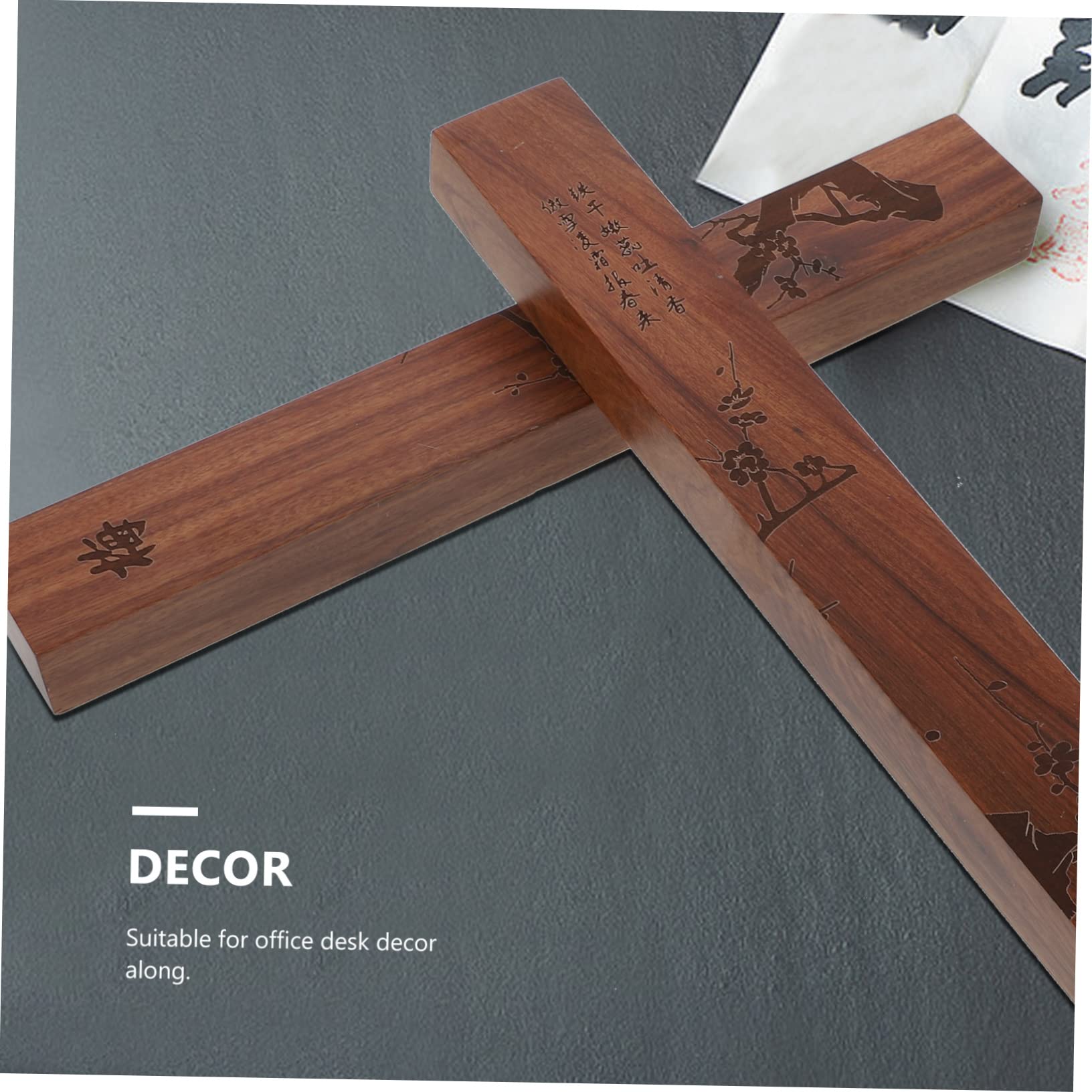 BESPORTBLE 4 Pcs Wooden Paperweights - Handcrafted Town Ruler Painting Design for Drawing, Catalpa Wood Paper Holders - Perfect for Office Desk Decor, Artist Studio & Home Decoration