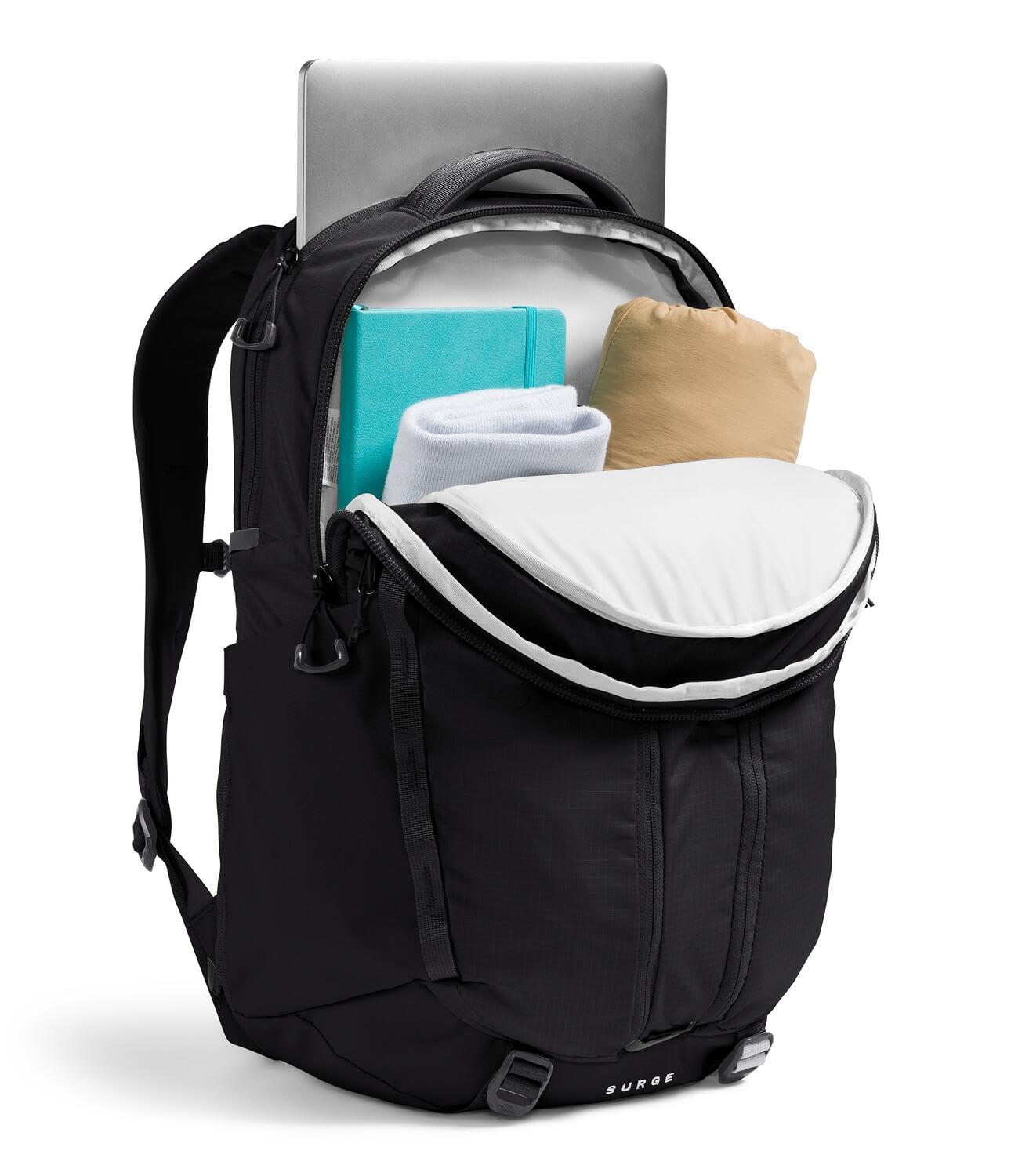 THE NORTH FACE Women's Surge Commuter Laptop Backpack - PFAS Free, Water-Resistant, TNF Black/TNF Black-NPF, One Size - Perfect for Work, Travel & School