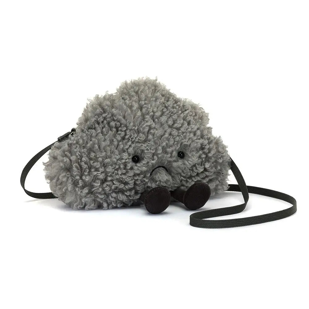 Jellycat Amuseable Storm Cloud Bag - Soft Plush Cloud-Shaped Handbag for Women & Girls | Unique Gift for Rainy Days, Themed Parties & Everyday Use