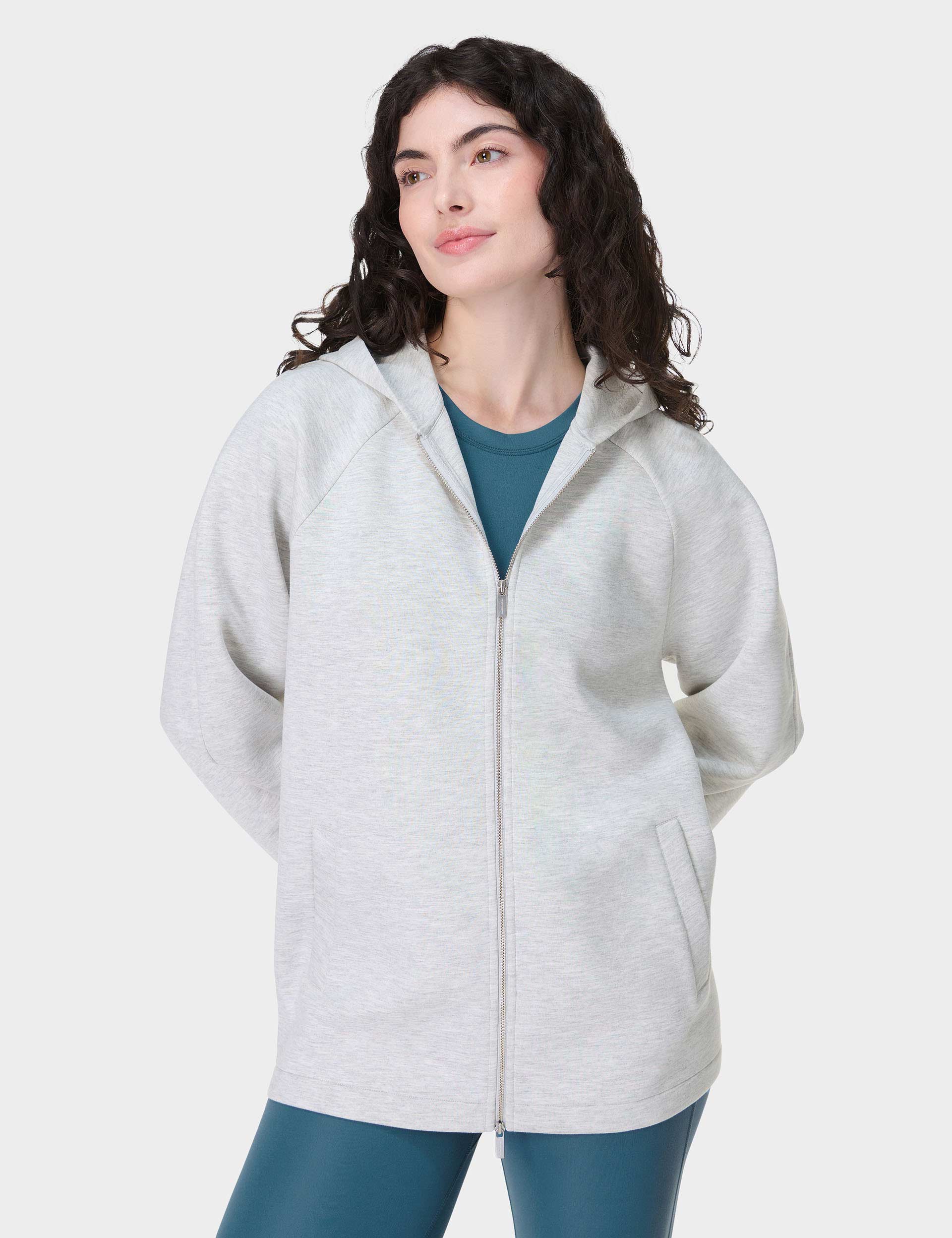 Wind Down Zip Up Hoody - Ice Grey Marl | Cozy Fleece Pullover for Men & Women | Perfect for Casual Wear, Lounging & Outdoor Activities
