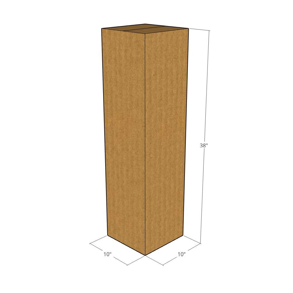 150 New Corrugated Boxes 10x10x38 Inches - 32 ECT Strength - Shipping & Moving Boxes for Home, Office & Storage - Heavy Duty Cardboard Boxes for Packing & Storage