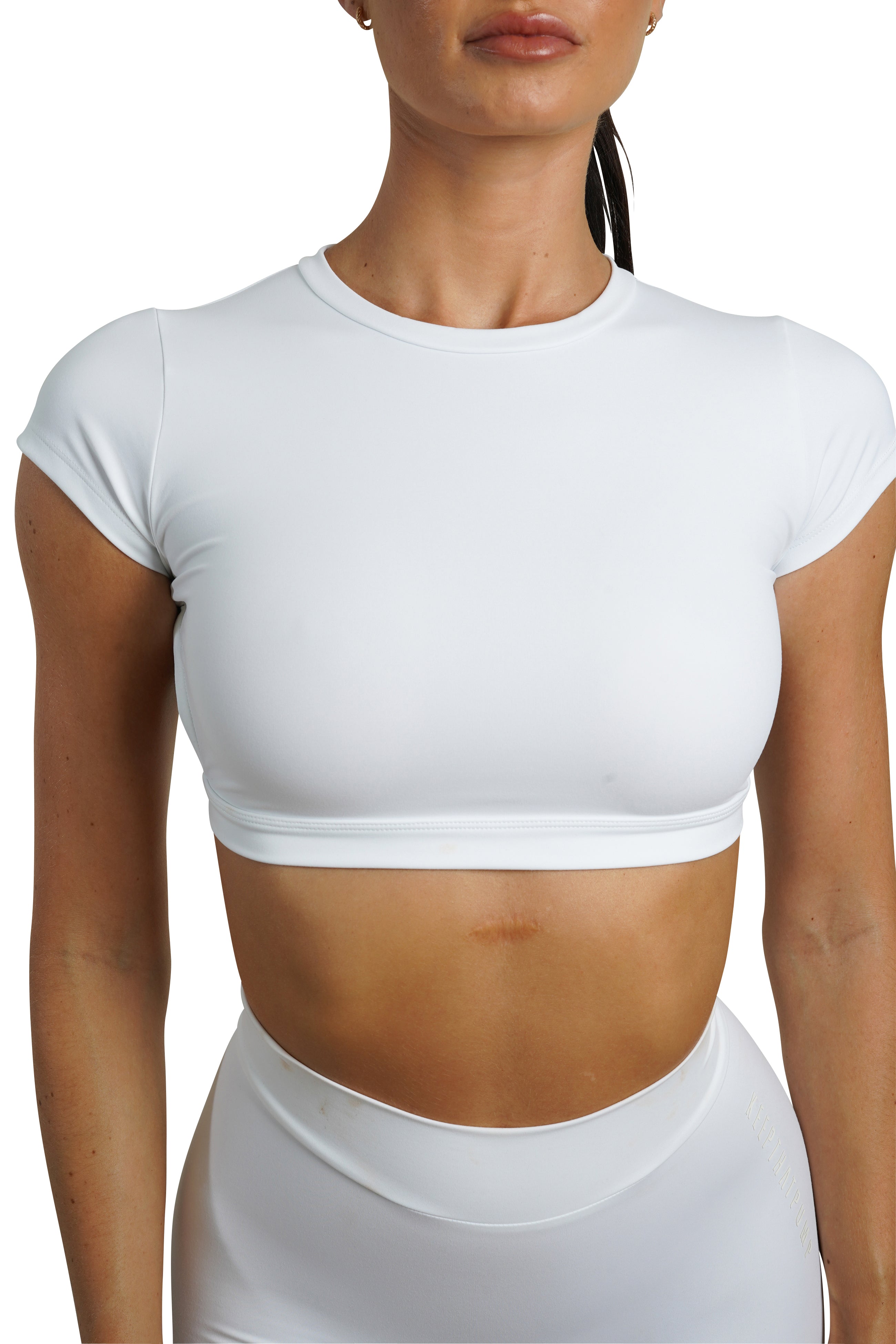 Open Back Crop Tee - White | Women's Fashion Top for Summer, Beach & Casual Outfits