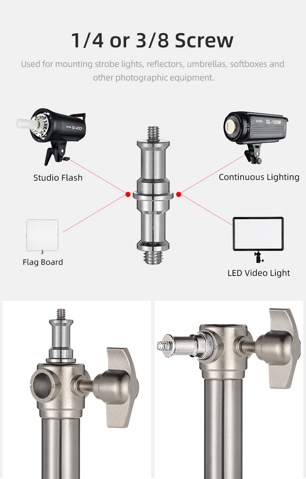 AMBITFUL 280cm/9FT Professional Studio Light Stand - Heavy Duty Stainless Steel Photography Stand for VR (HTC Vive), Video Shooting, Portrait & Product Photography (2 Pack) - Perfect for YouTube Studio, Live Streaming & Home Photography Setup