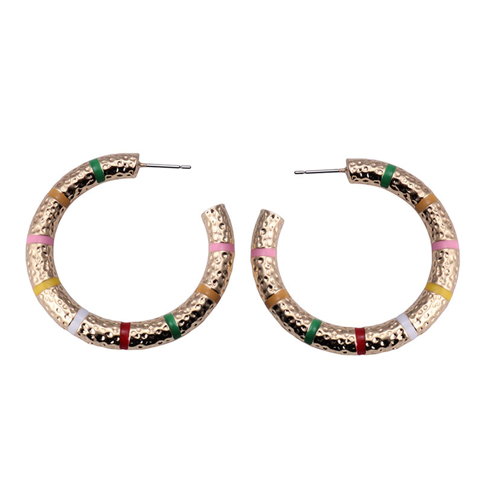 Stylish Hoop Earrings for Women - Trendy Round C-Shaped Retro Jewelry in Popular Colors | Perfect for Casual, Office & Party Wear