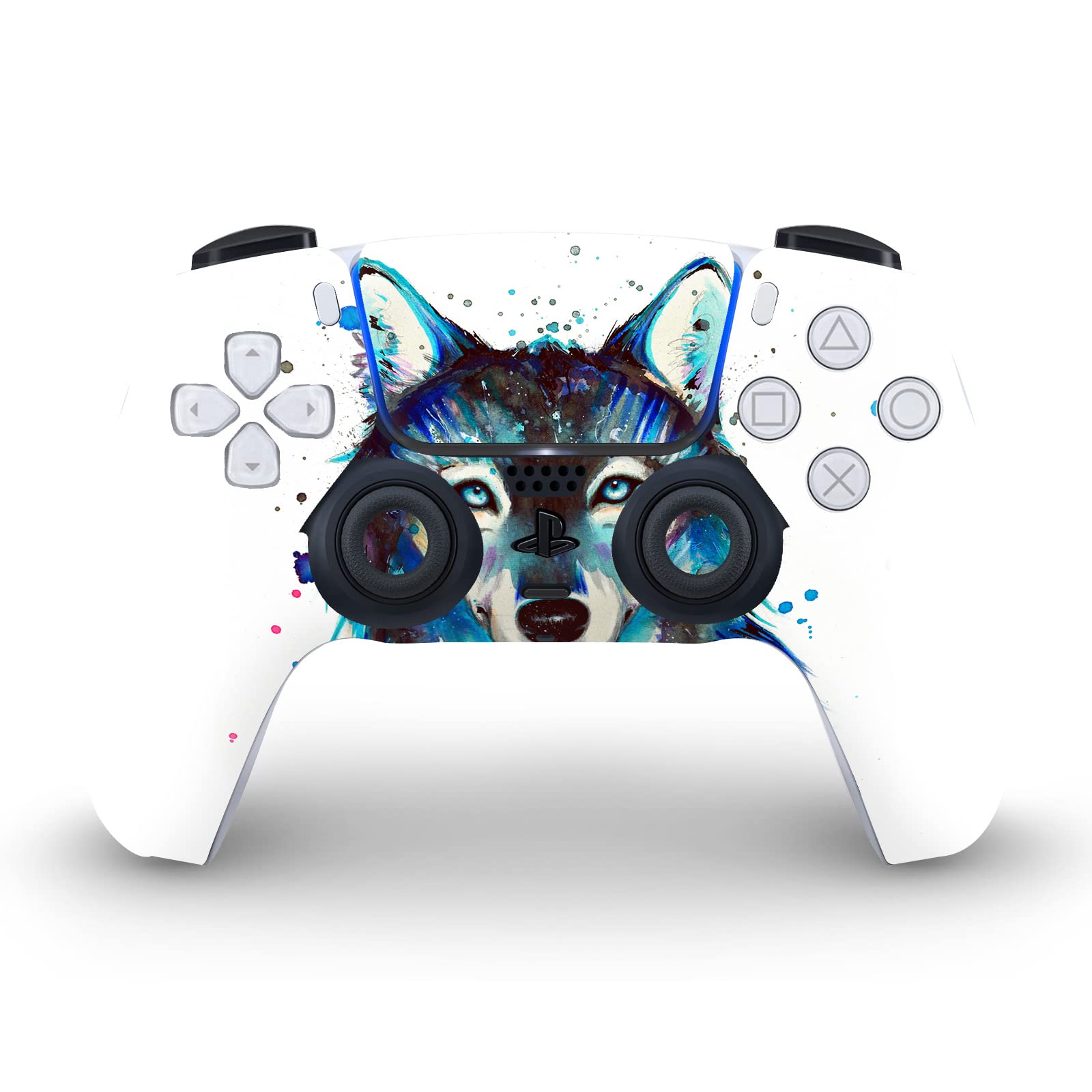 Officially Licensed Pixie Cold Ice Wolf Vinyl Skin Cover for Sony PS5 Disc Edition & DualSense Controller - Protective Gaming Case with Art Design | Perfect for Gamers & Collectors