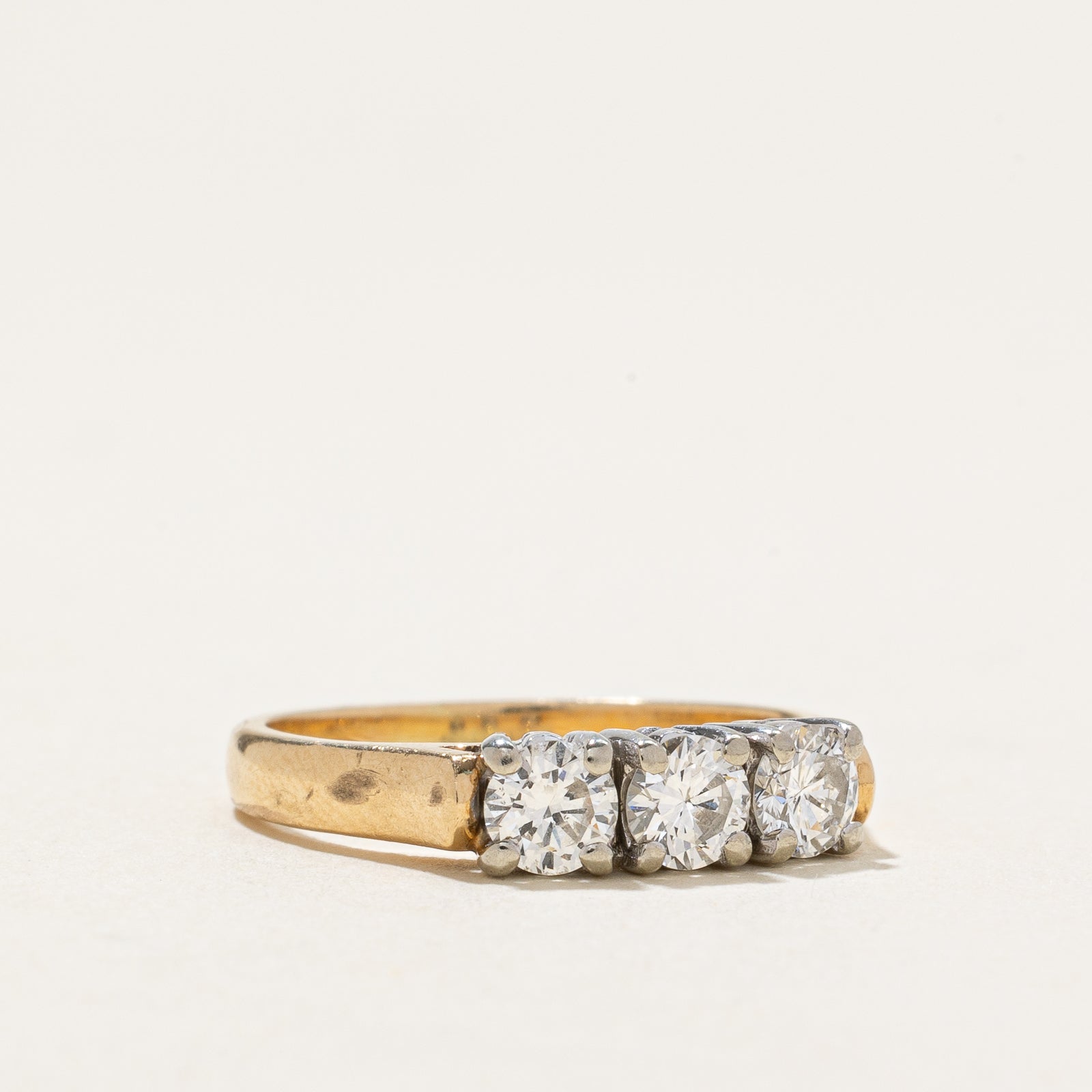 0.58ctw Three Stone Diamond Ring for Women - Size 4.5 | Elegant Engagement & Wedding Band | Perfect for Proposals, Anniversaries & Special Occasions