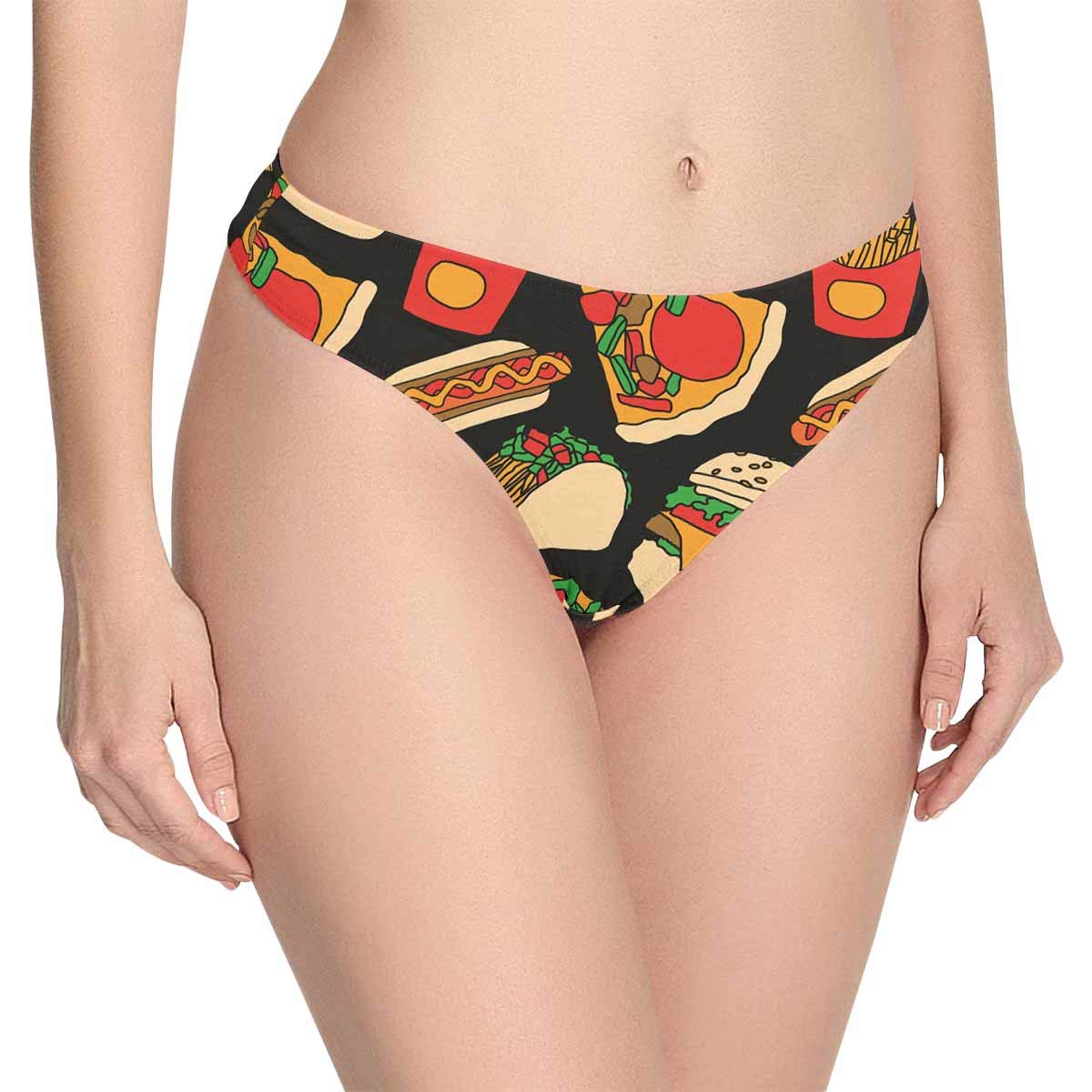 Custom Novelty Fast Food Women's Thongs Panties Underwear (XS-3XL) - Fun & Comfortable Lingerie for Parties, Cosplay & Everyday Wear