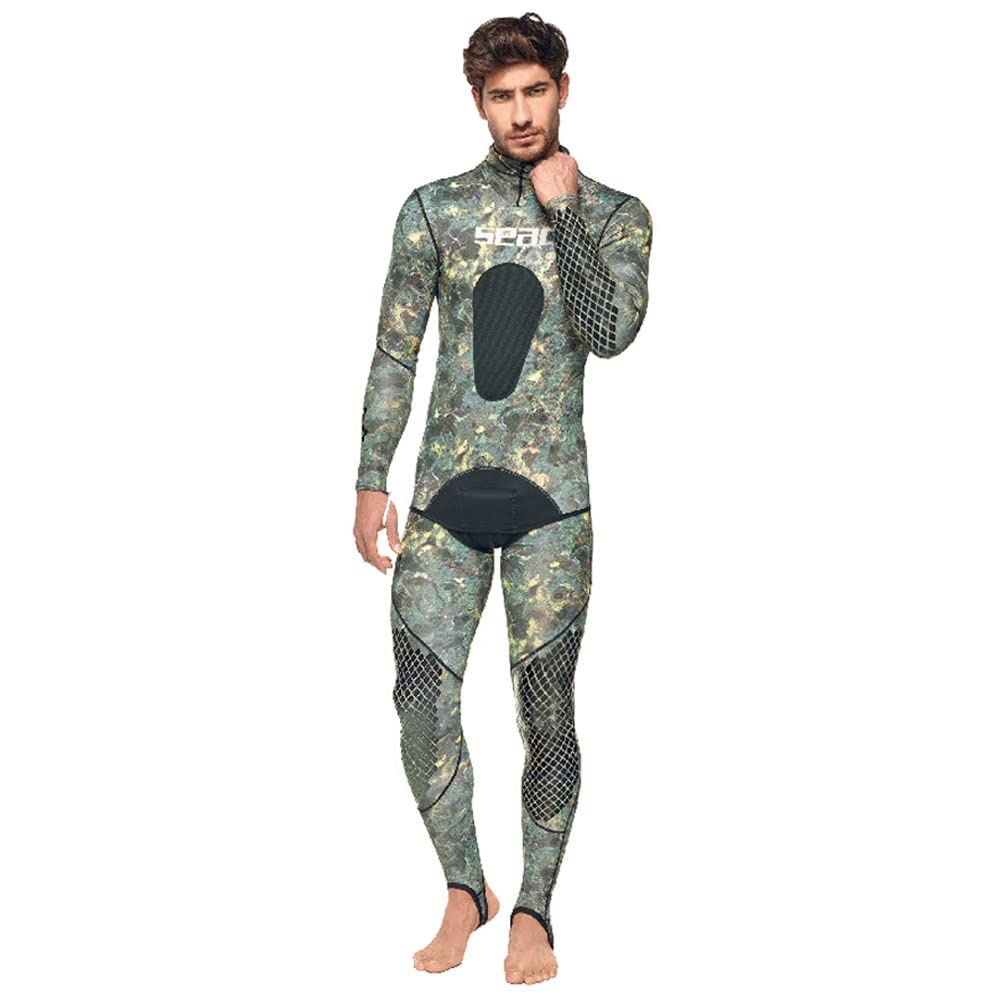 Seac Pirana 2 Piece Freediving Wetsuit for Men & Women - Comfortable Neoprene Scuba Diving Suit for Spearfishing, Snorkeling & Cold Water Swimming