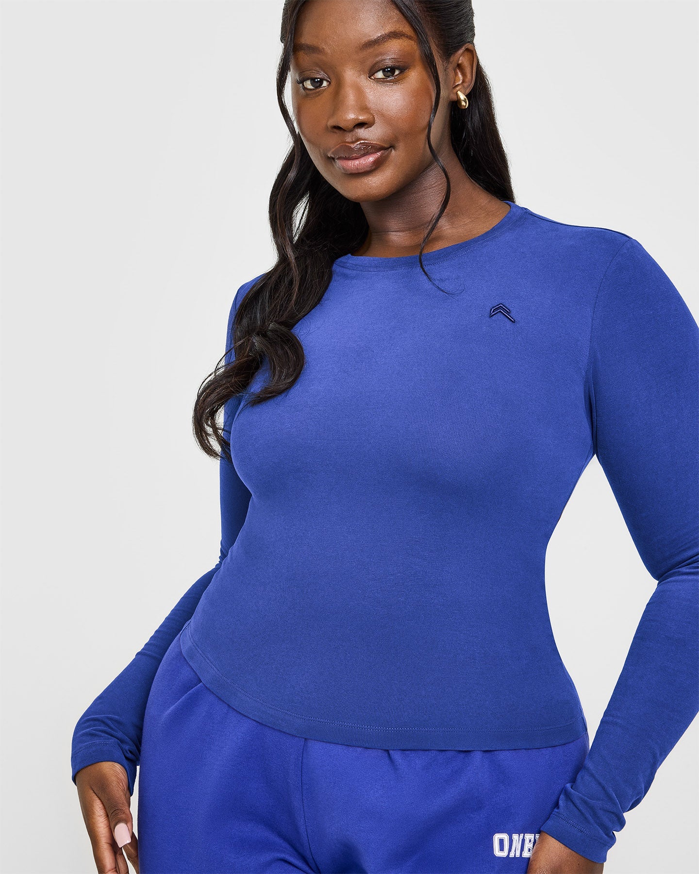 Premium Cotton Icon Long Sleeve Top for Women - Soft & Comfortable Space Blue Shirt | Perfect for Casual Wear, Layering & Everyday Outfits