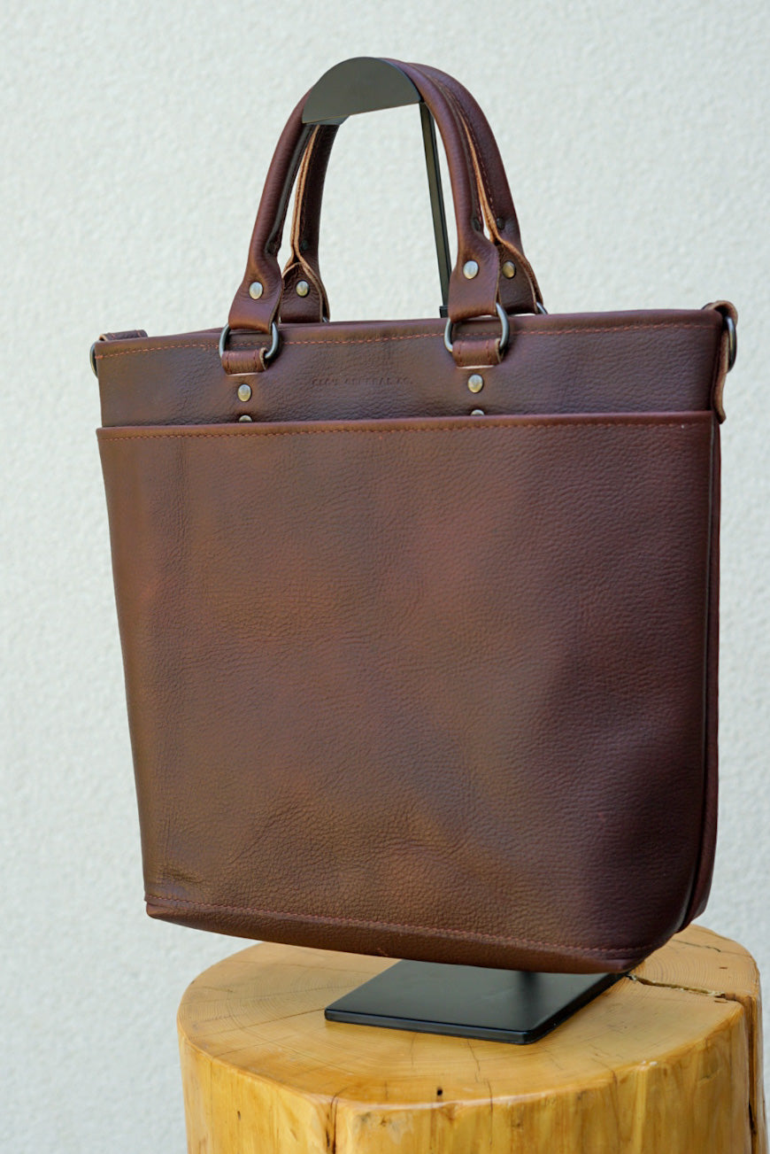 Stylish Dark Pebbled Brown Handbag for Women - Trendy Leather Tote Bag with Spacious Compartments - Perfect for Work, Travel & Everyday Use
