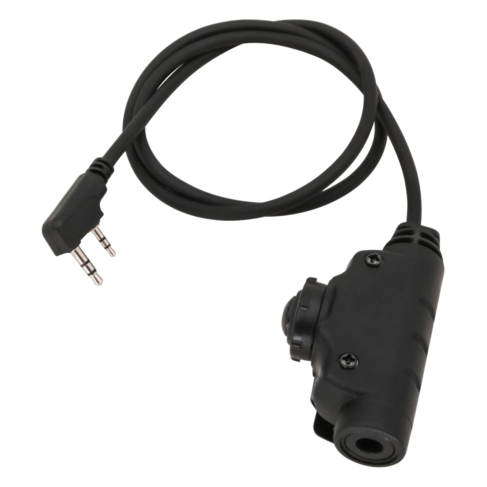 HEARFALCOM Tactical Headset Adapter U94 V2 PTT Push to Talk Communication Device with Standard 7.00mm Jack - Compatible with Kenwood Radios & Civilian Tactical Headsets (Black) - Ideal for Military Training, Airsoft Games & Outdoor Adventures