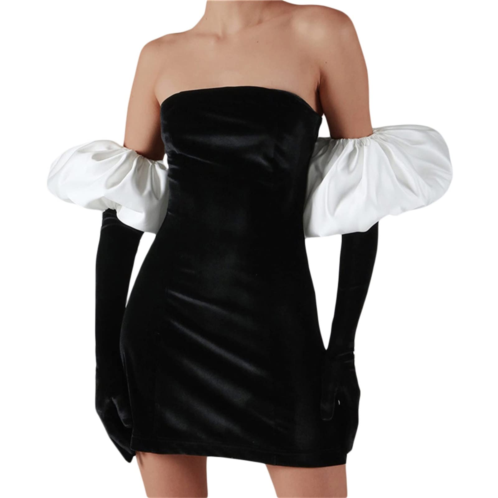 Elegant Off Shoulder Velvet Bodycon Dress for Women - Murnouche Puff Sleeve Party Dress | Perfect for Cocktail Parties, Date Nights & Holiday Events