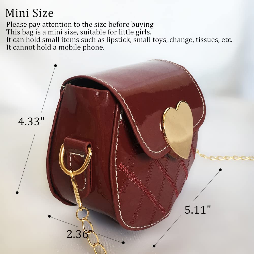 **Girls' Patent Leather Saddle Crossbody Bag - Stylish Shoulder Purse for Kids (Red) | Perfect for School, Parties & Everyday Use**