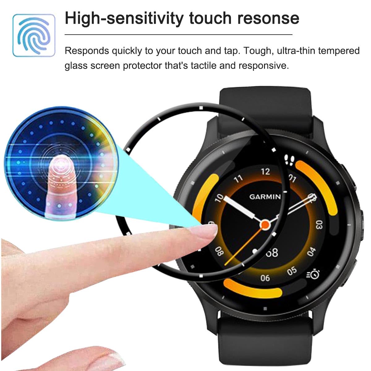 3 Pack Garmin Venu 3 Screen Protector - HD PET Clear, Flexible, 3D Full Coverage with Curved Edge | Anti-Scratch, Bubble-Free & Anti-Fingerprint | Perfect for Running, Swimming & Outdoor Activities