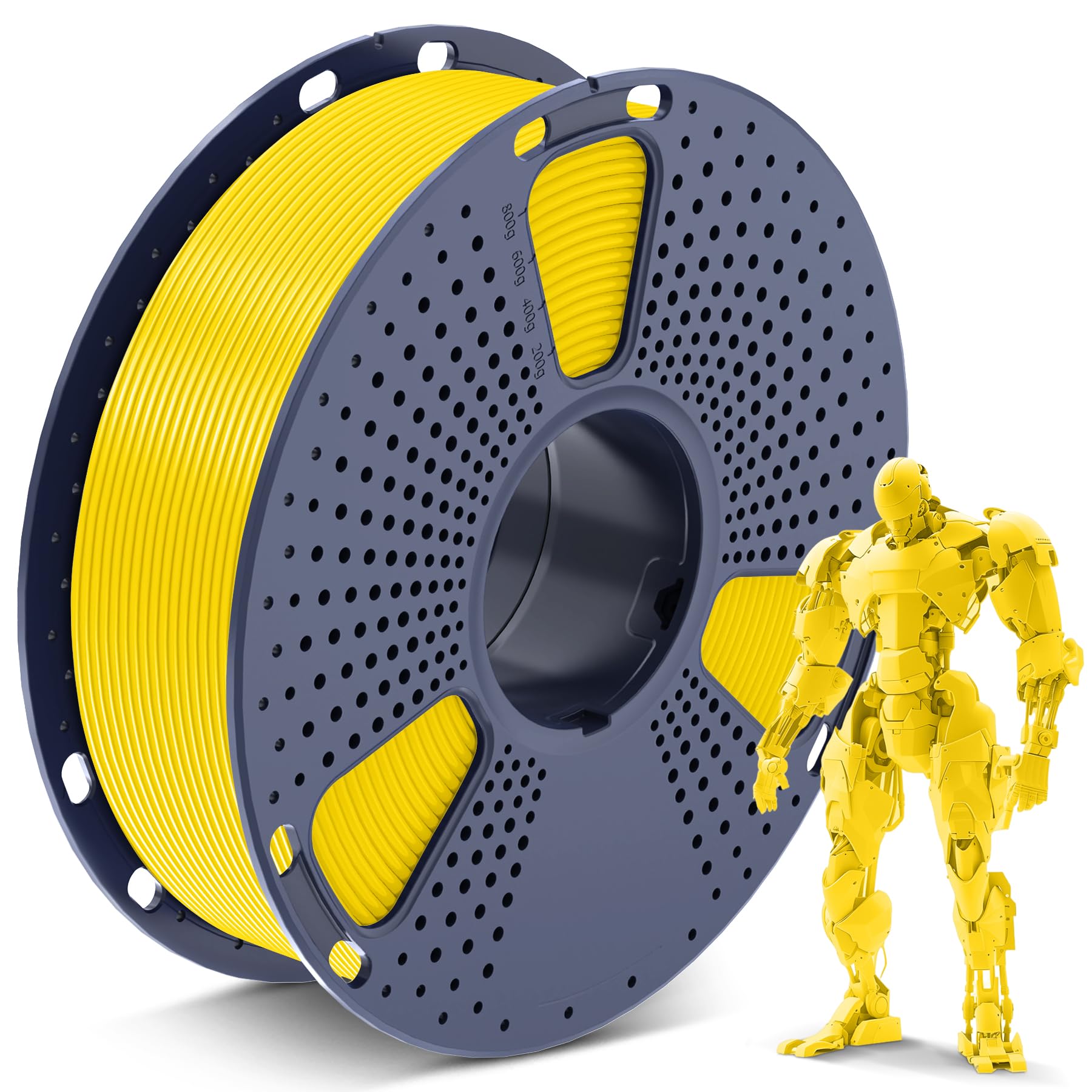 SUNLU PLA Filament 1.75mm for 3D Printing - High Precision +/- 0.02mm, 1kg Spool (2.2lbs), 330 Meters, Yellow - Perfect for FDM 3D Printers, DIY Projects, Prototyping & Home Decor