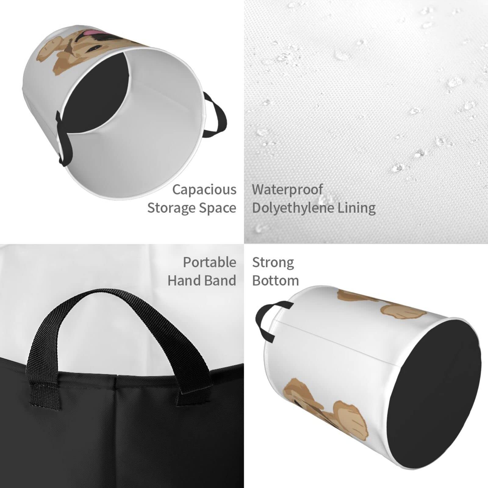 Waterproof Collapsible Laundry Basket with Handle - Large Fabric Hamper Organizer for Dirty Clothes, Toys & Bathroom Storage | Perfect for Pet Owners, Kids Rooms & Laundry Organization (Labrador Retriever Design)