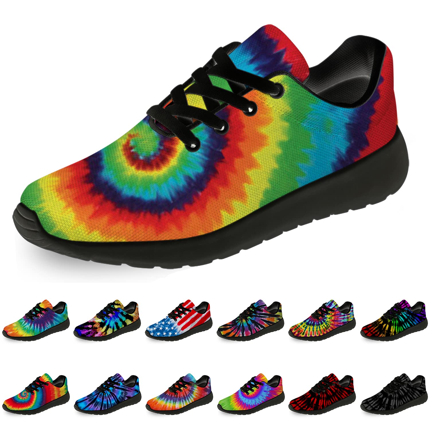 Tie Dye Running Shoes for Women & Men - Comfortable Walking Tennis Sneakers for Jogging, Sports & Casual Wear - Perfect Gift for Athletes & Fashion Lovers