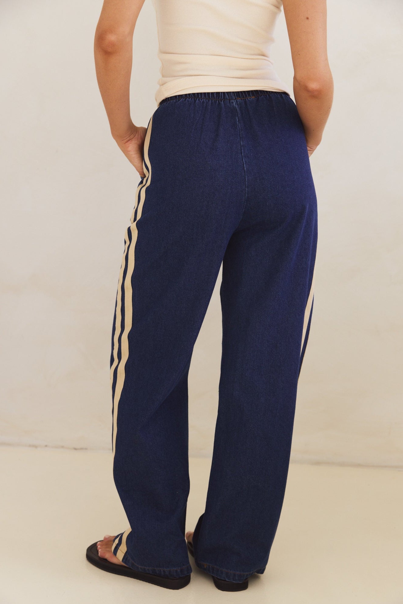 Rosalie Racer Stripe Pants for Women - Blue Athletic Running Yoga Pants - Perfect for Workouts, Gym, and Casual Wear