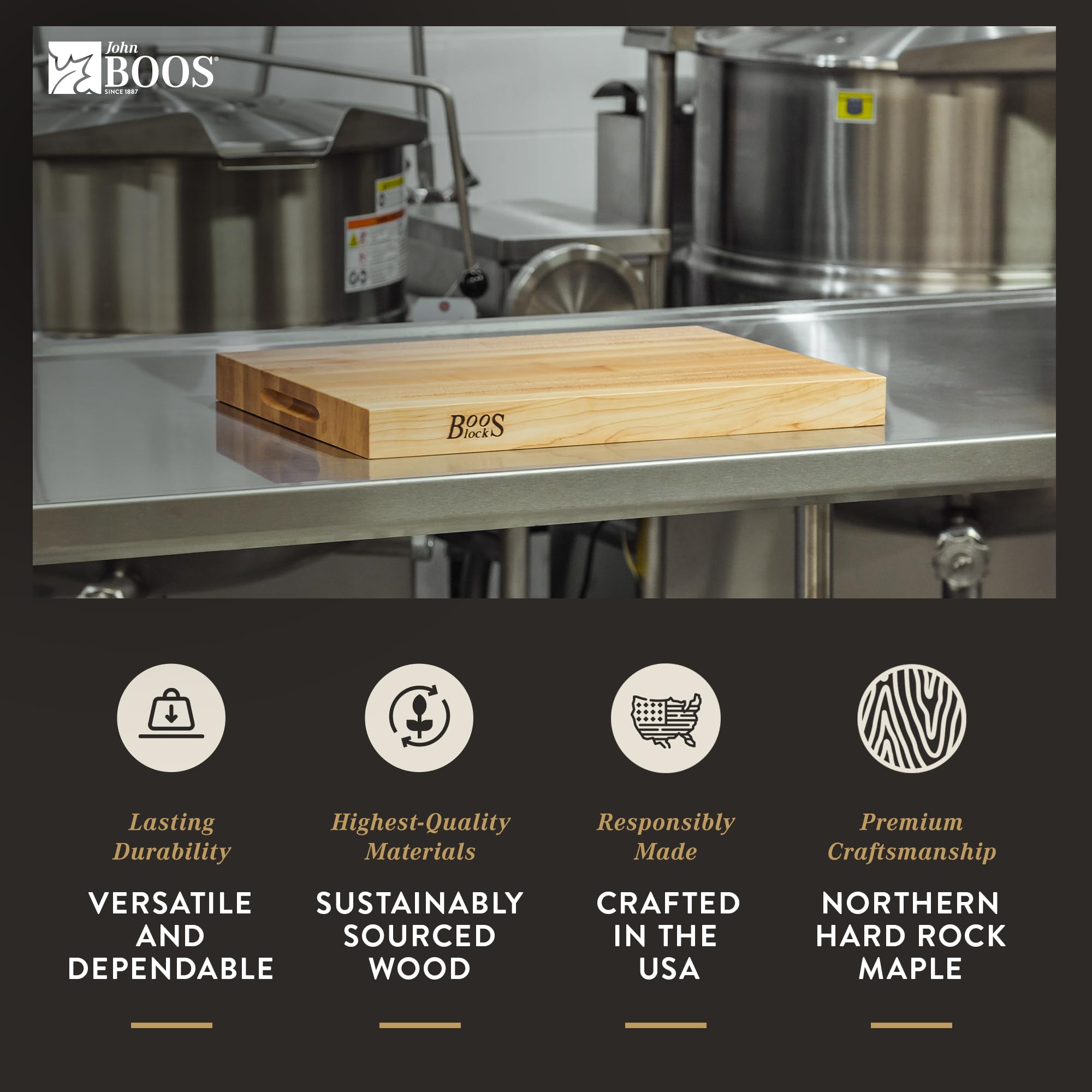 Premium John Boos Boos Block Platinum Series Large Reversible Maple Wood Cutting Board – 24