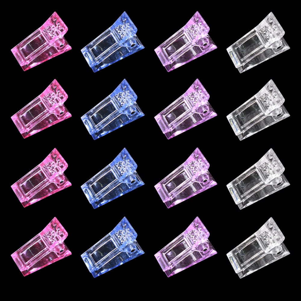 20 Pcs Polygel Nail Tips Clips - Professional UV LED Gel Extension Forms for Nail Art | Mixed Colors Manicure Kit for Salon & Home Use | DIY Nail Extensions, Acrylic Overlays & Gel Polish | Perfect for Bridal, Party, Everyday & French Nail Designs | At-Home Nail Salon & Professional Use