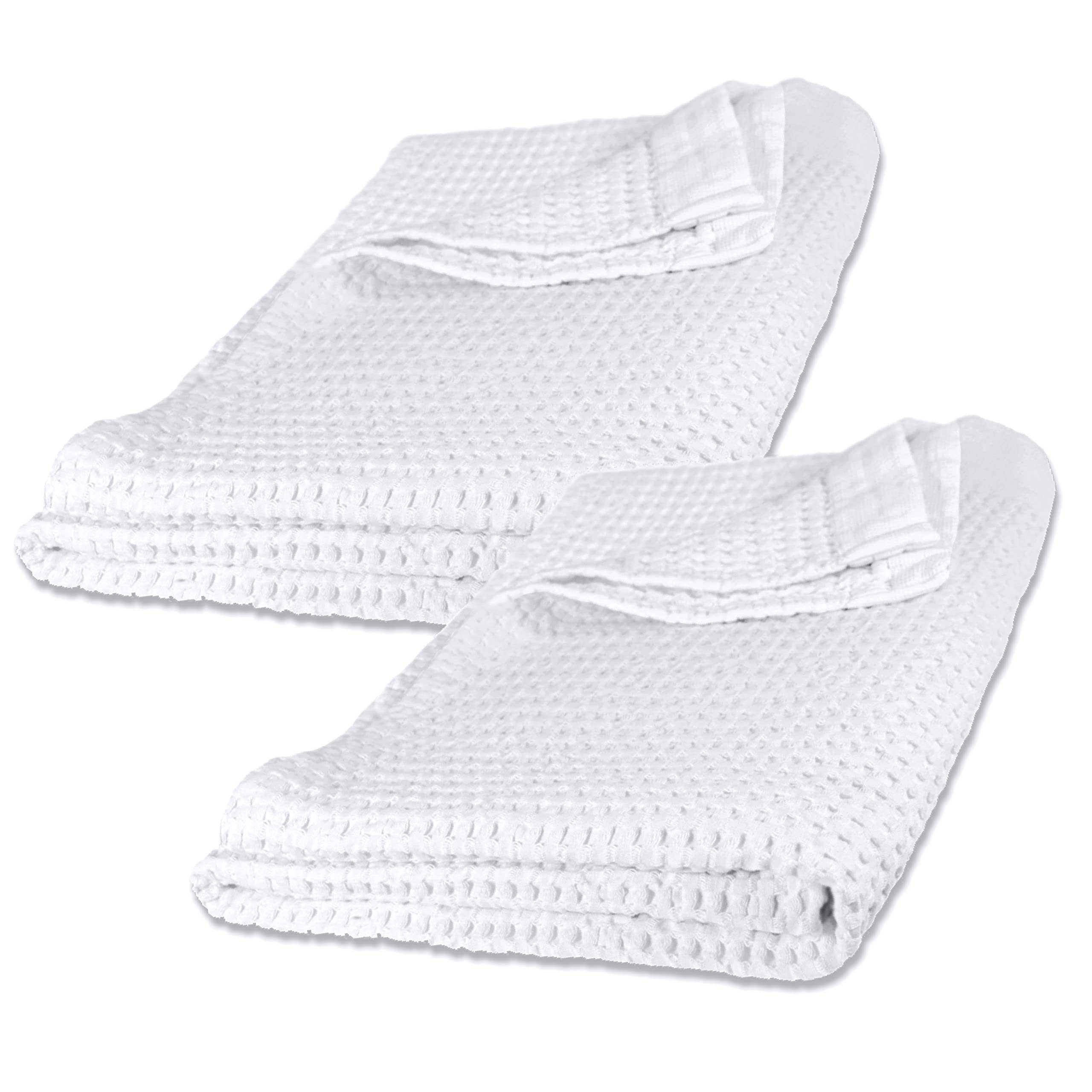 GILDEN TREE Quick Dry Waffle Bath Towel Set - 2 Pack Luxury Large Bath Sheets 40x80 Inches, Ultra Absorbent & Soft Thin Towels for Spa, Beach, Gym - Modern Style (White)