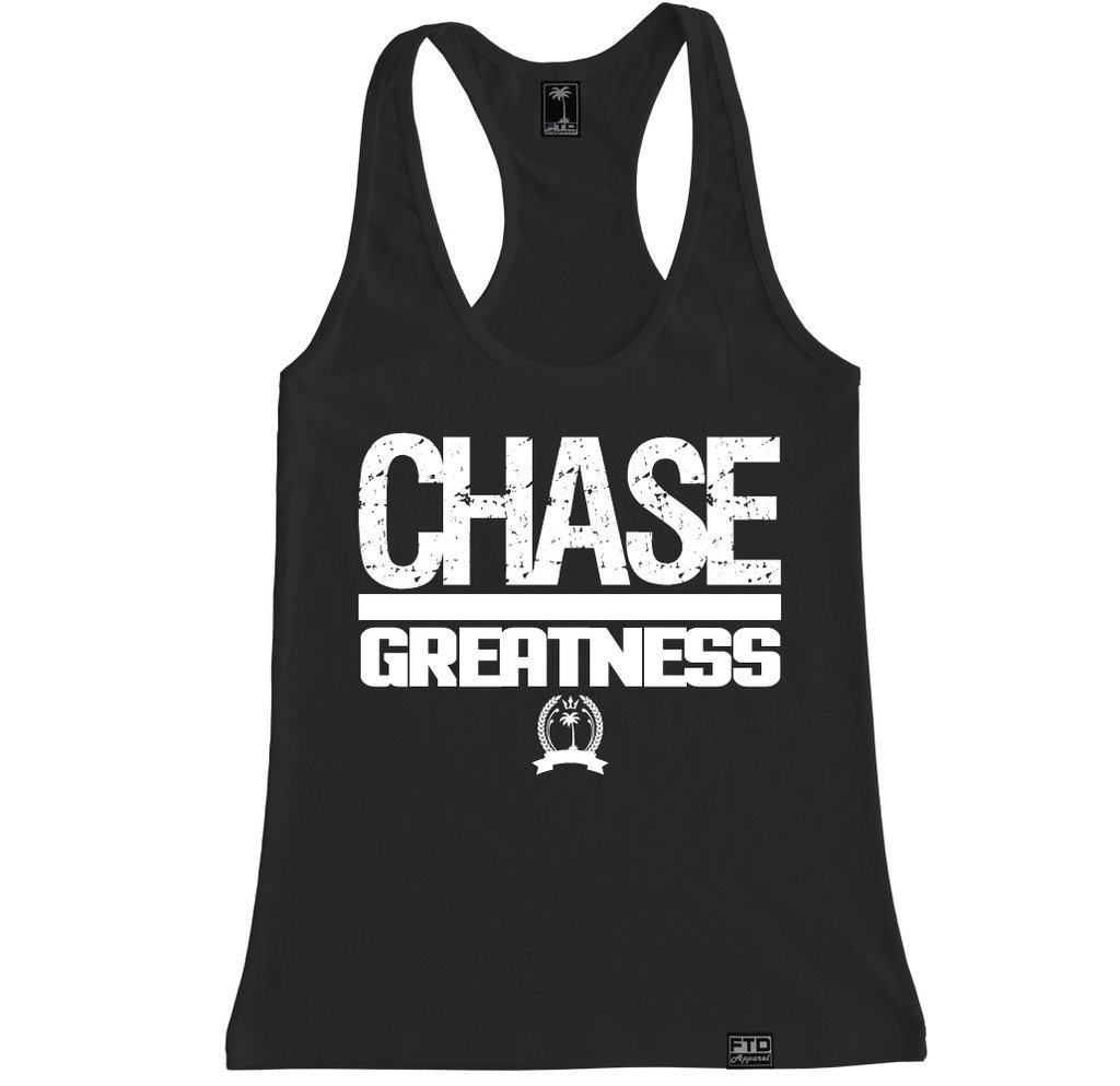 FTD Apparel Women's Chase Greatness Racerback Tank Top - Workout & Gym Essential for Yoga, Running & Fitness