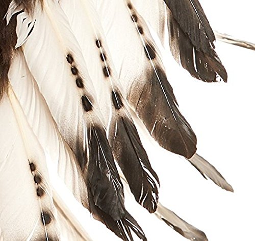 OMA Indian Inspired Headdress - Native American Style Feather Headdress Warrior Bonnet - XL Size for Cosplay, Halloween Costume, Festival Accessories, and Cultural Events