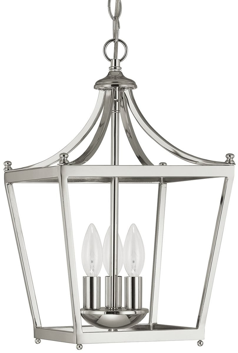 10W Stanton 3-Light Foyer Chandelier in Polished Nickel - Elegant Entryway Lighting for Hallway, Staircase & Living Room