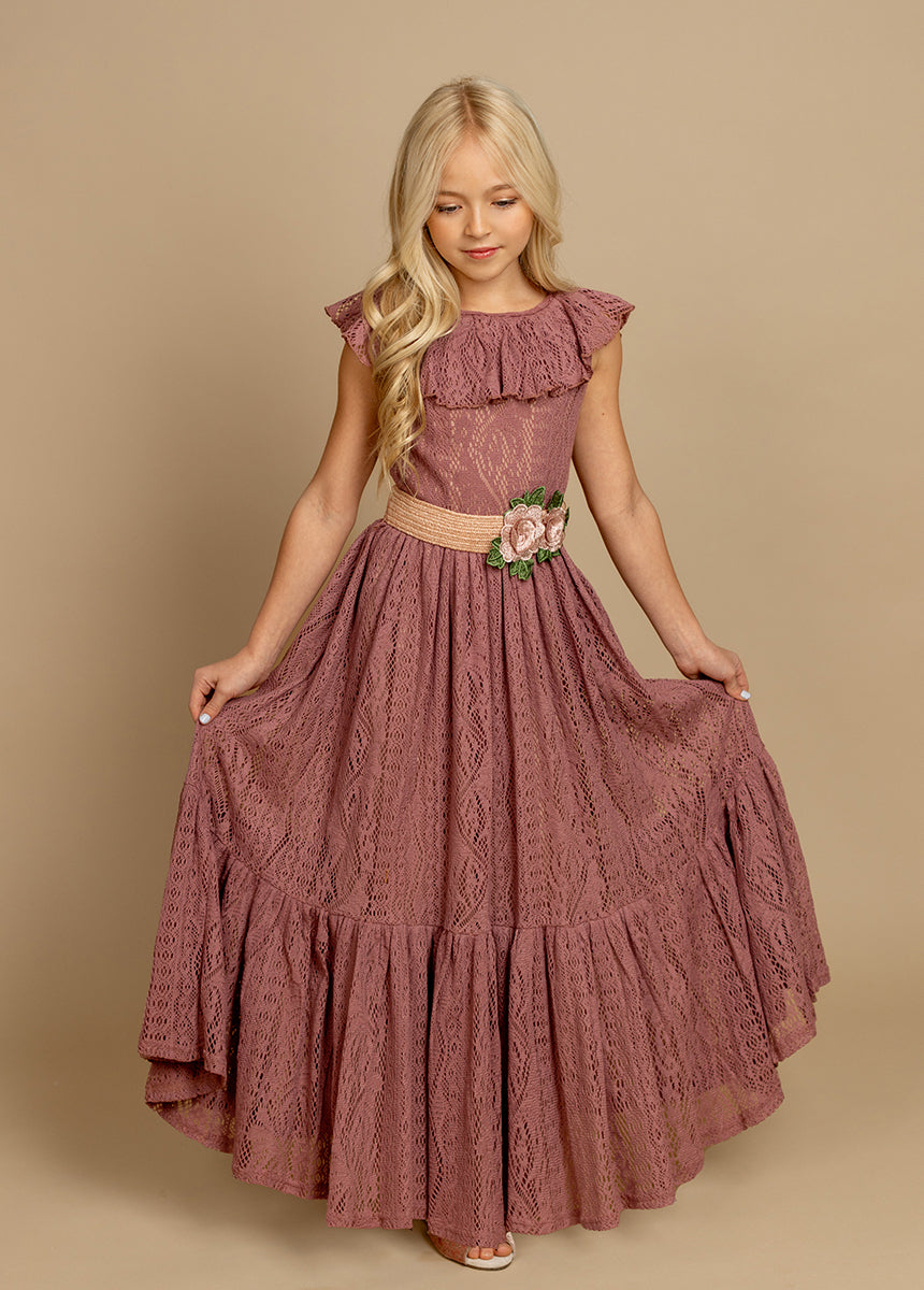 Ravvy Women's Dusty Rose Dress - Elegant Flowy Midi Dress for Casual Wear, Parties & Special Occasions