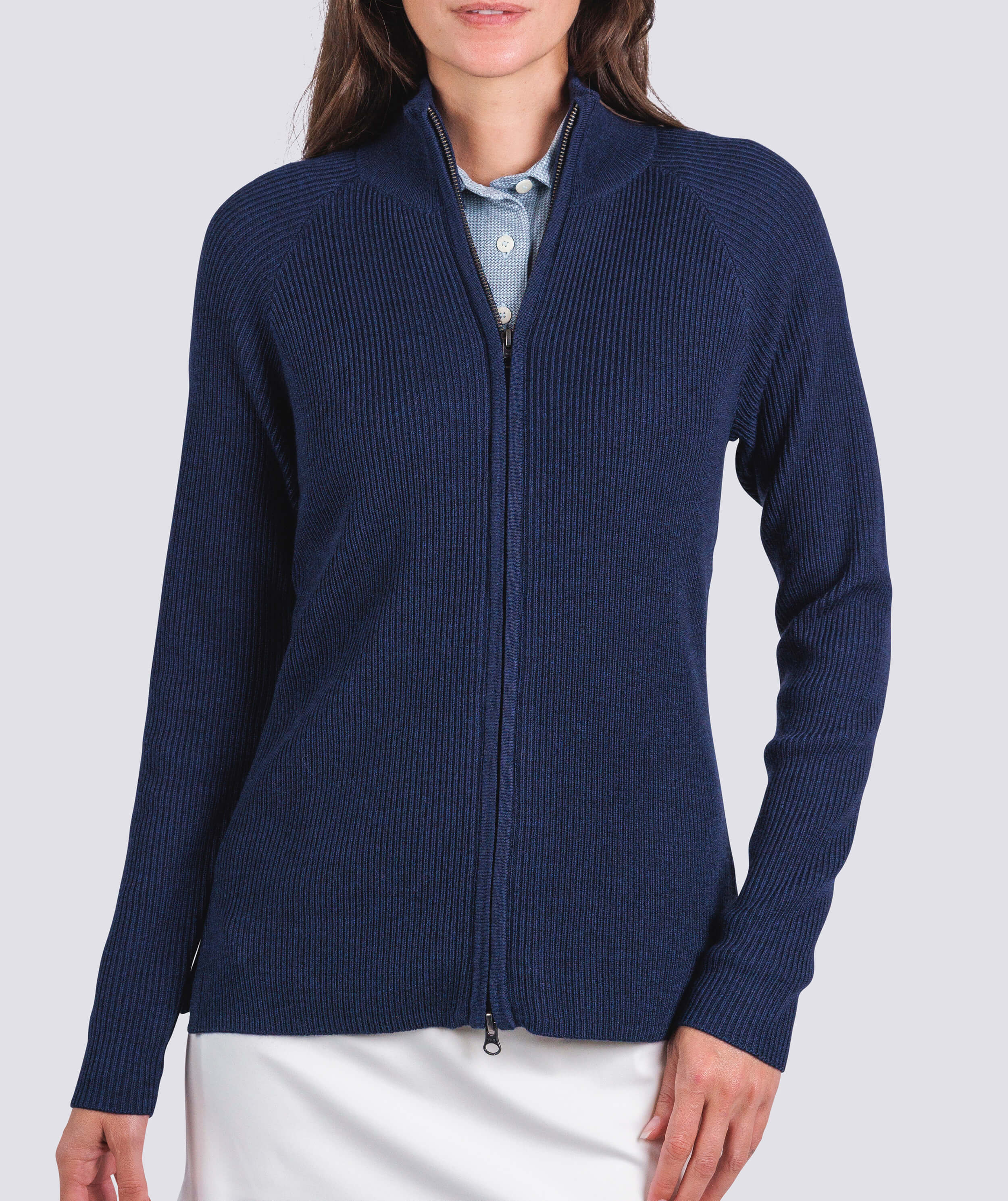 Brandy Rib Full Zip Sweater for Women - Cozy Knit Cardigan with Front Pockets - Perfect for Fall Layering, Casual Outfits & Office Wear