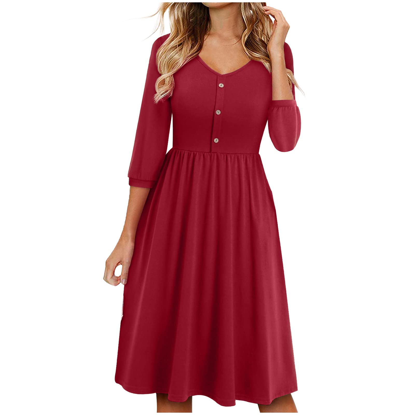 Women's Summer Casual V-Neck Mini Dress with Pockets - Short Sleeve Loose Beach Vacation Dress for 2024 | Perfect for Outdoor Parties, Date Nights & Tropical Getaways